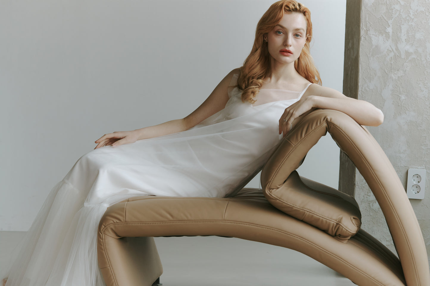 Elegant Tulle Slip Wedding Dress