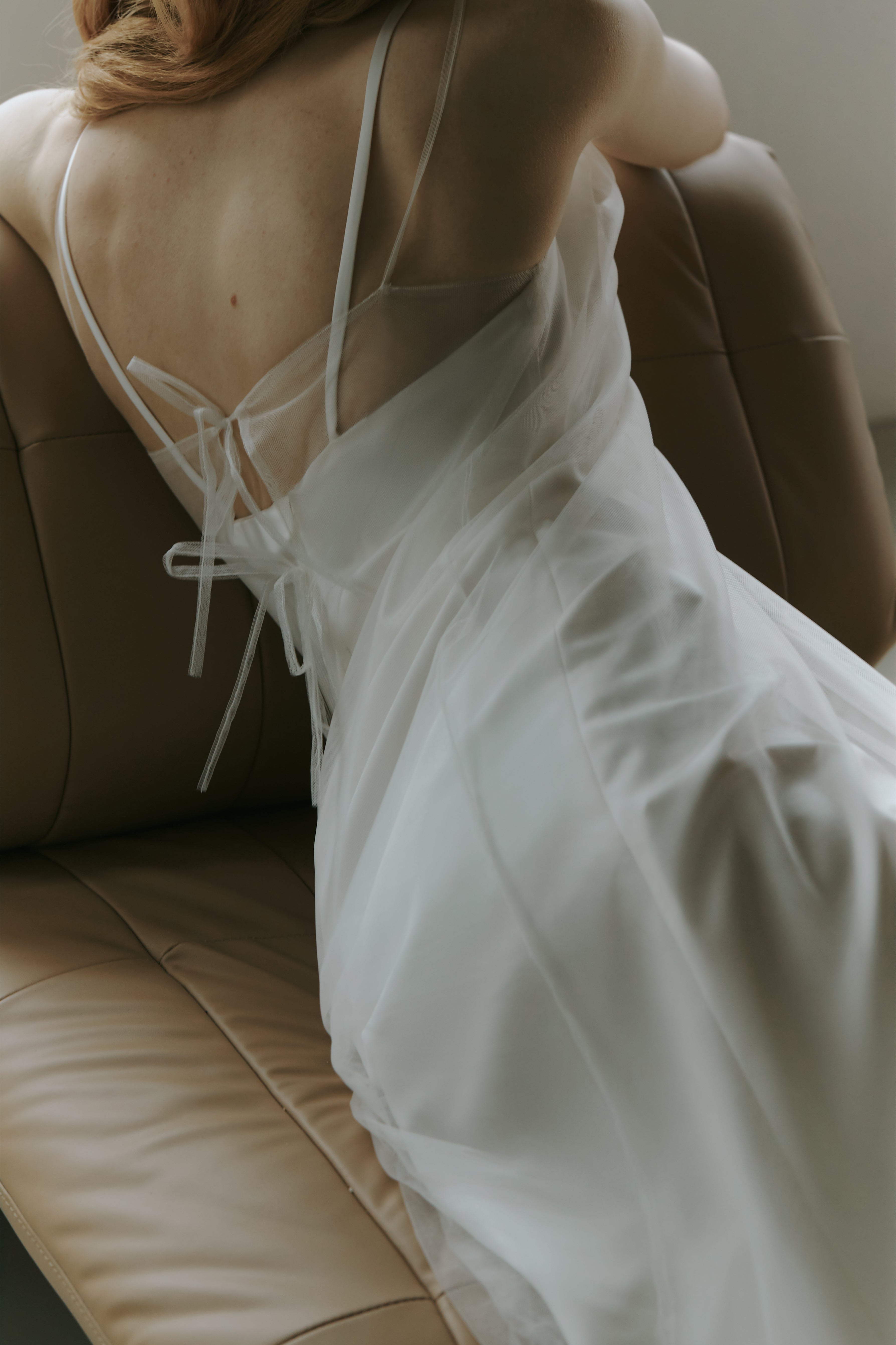 Elegant Tulle Slip Wedding Dress
