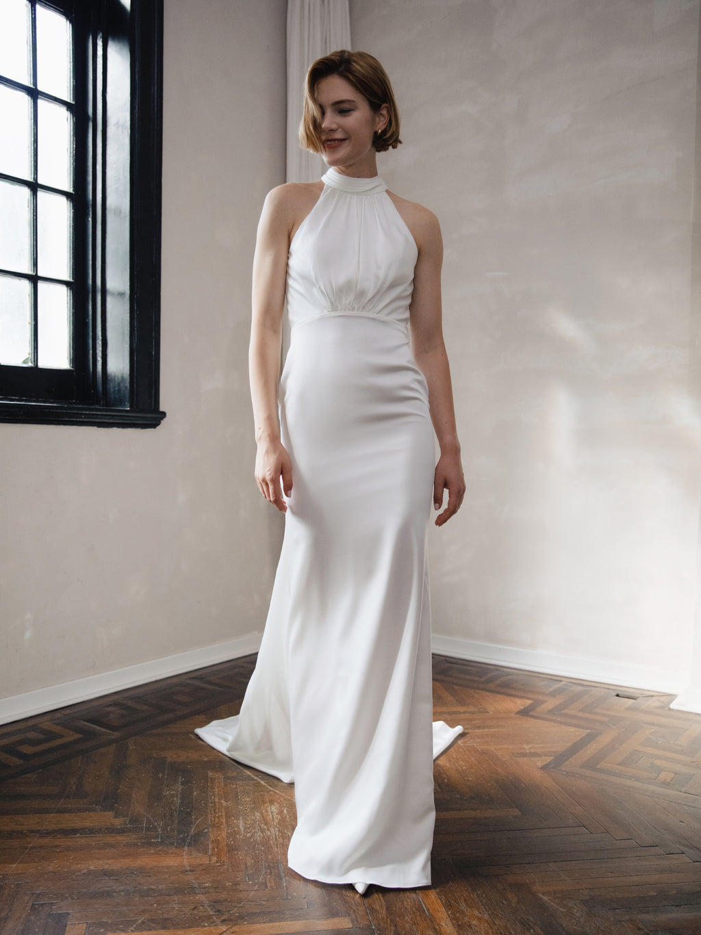 Minimalist Halter Wedding Dress