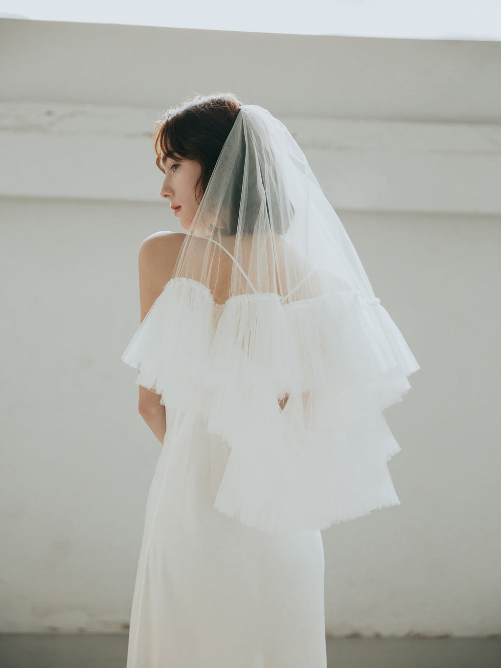 Ruffle Edge Statement Bridal Veil