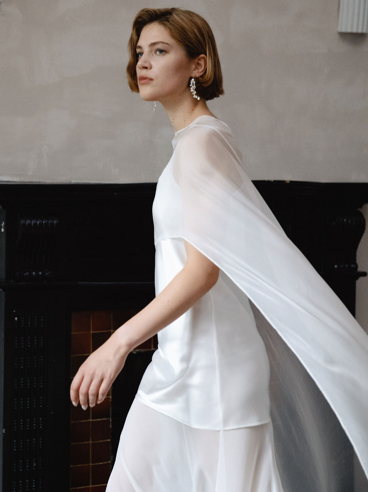 Pure Silk Bridal Cape Veil
