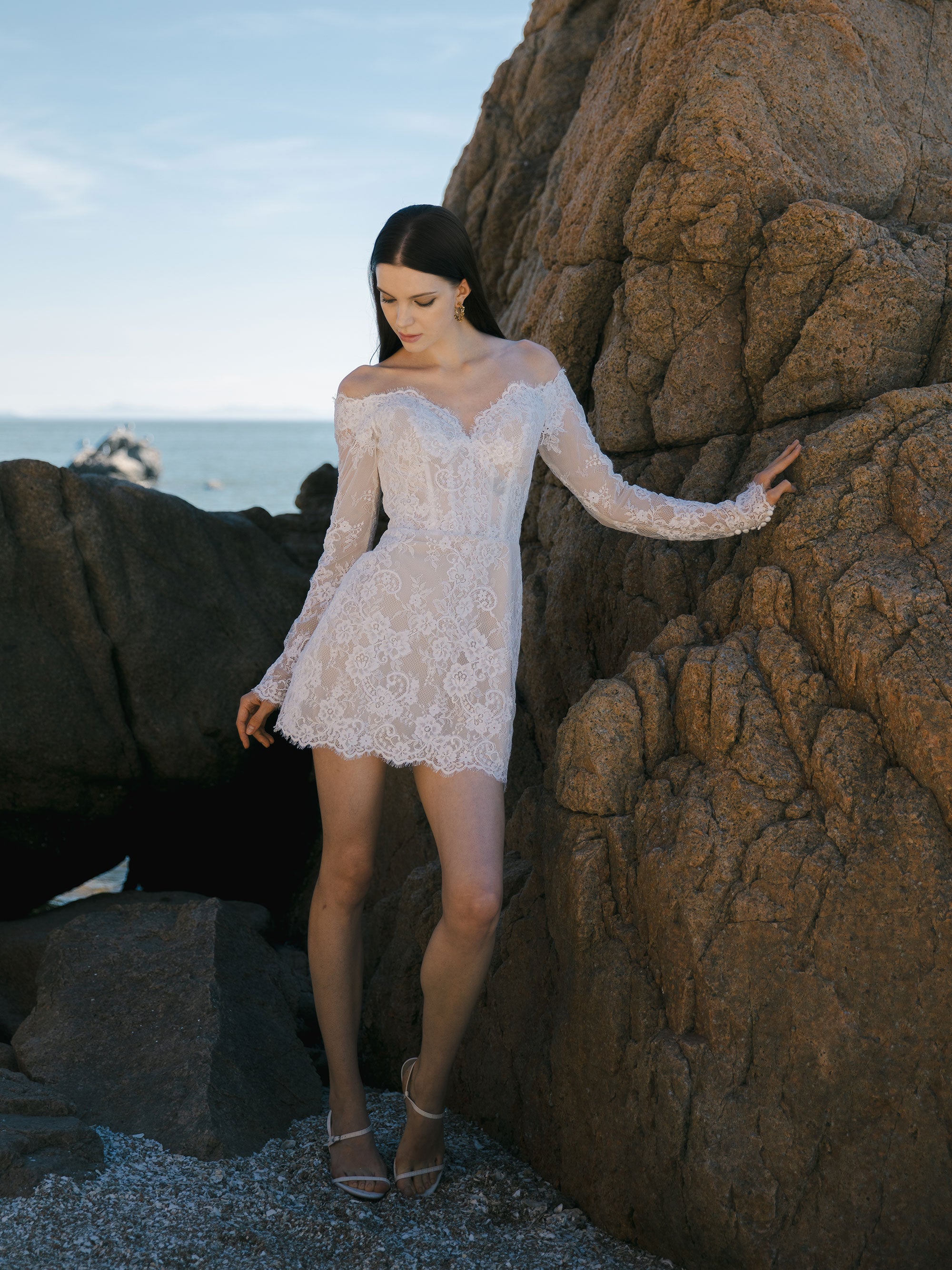 Lace Mini Wedding Dress - Bridal After Party Dress