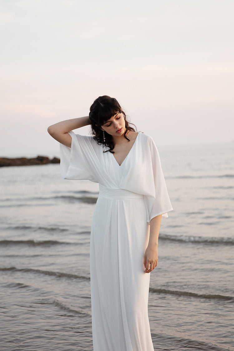 White V-neckline Jumpsuit