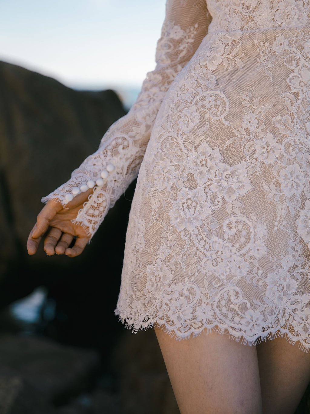 Lace Mini Wedding Dress - Bridal After Party Dress