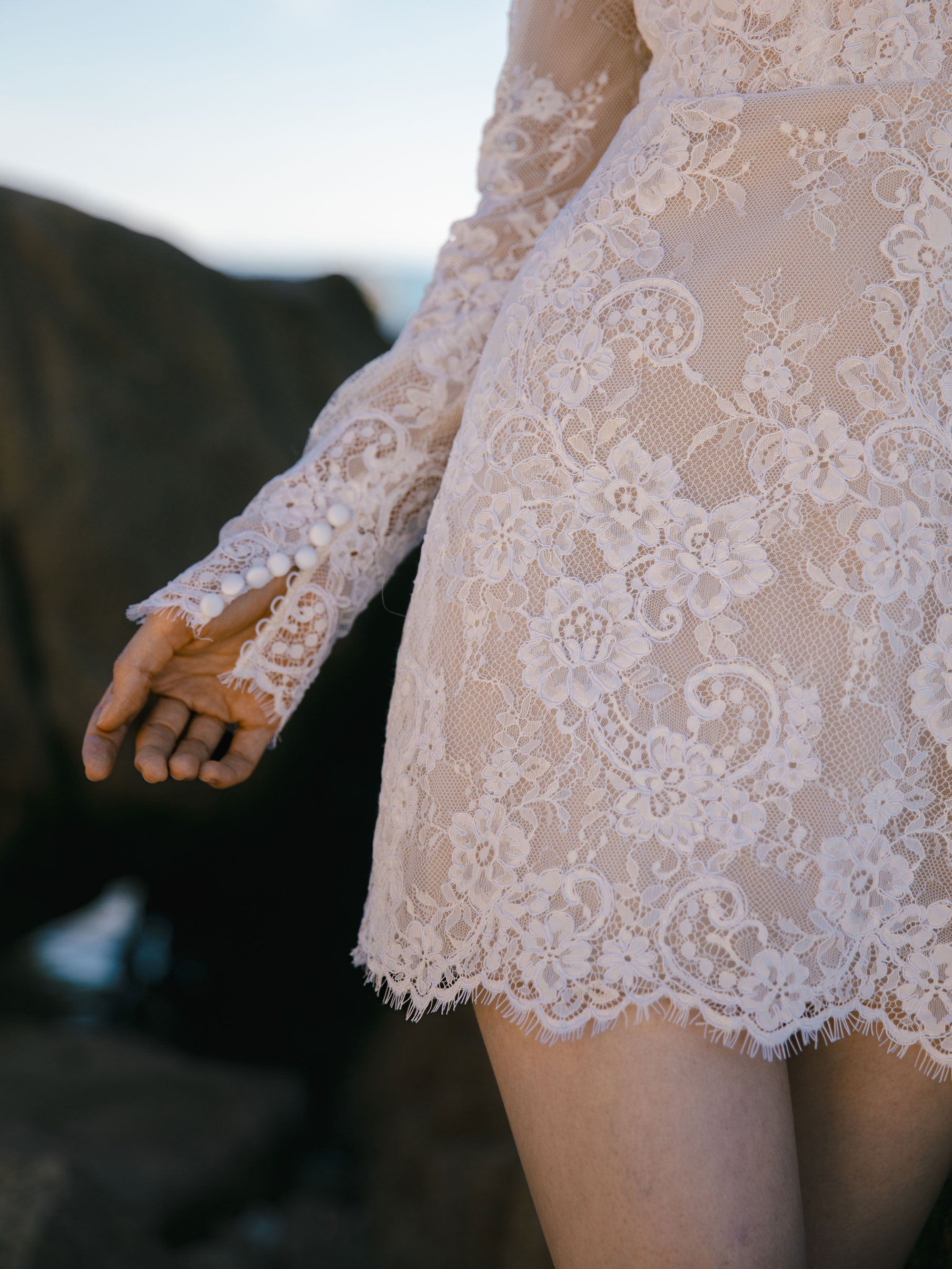 Lace Mini Wedding Dress - Bridal After Party Dress