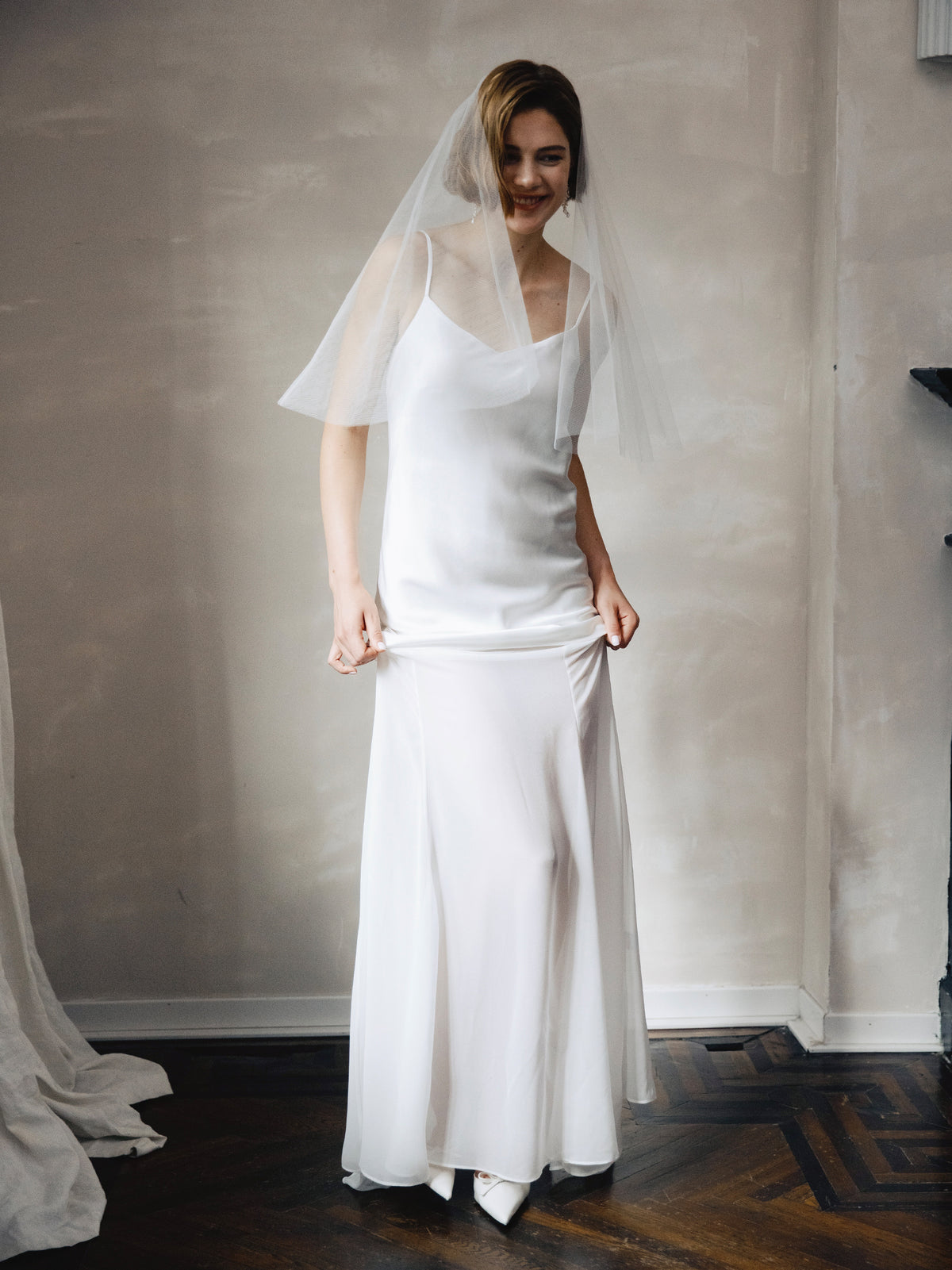 Asetete Satin Slip Wedding Dress