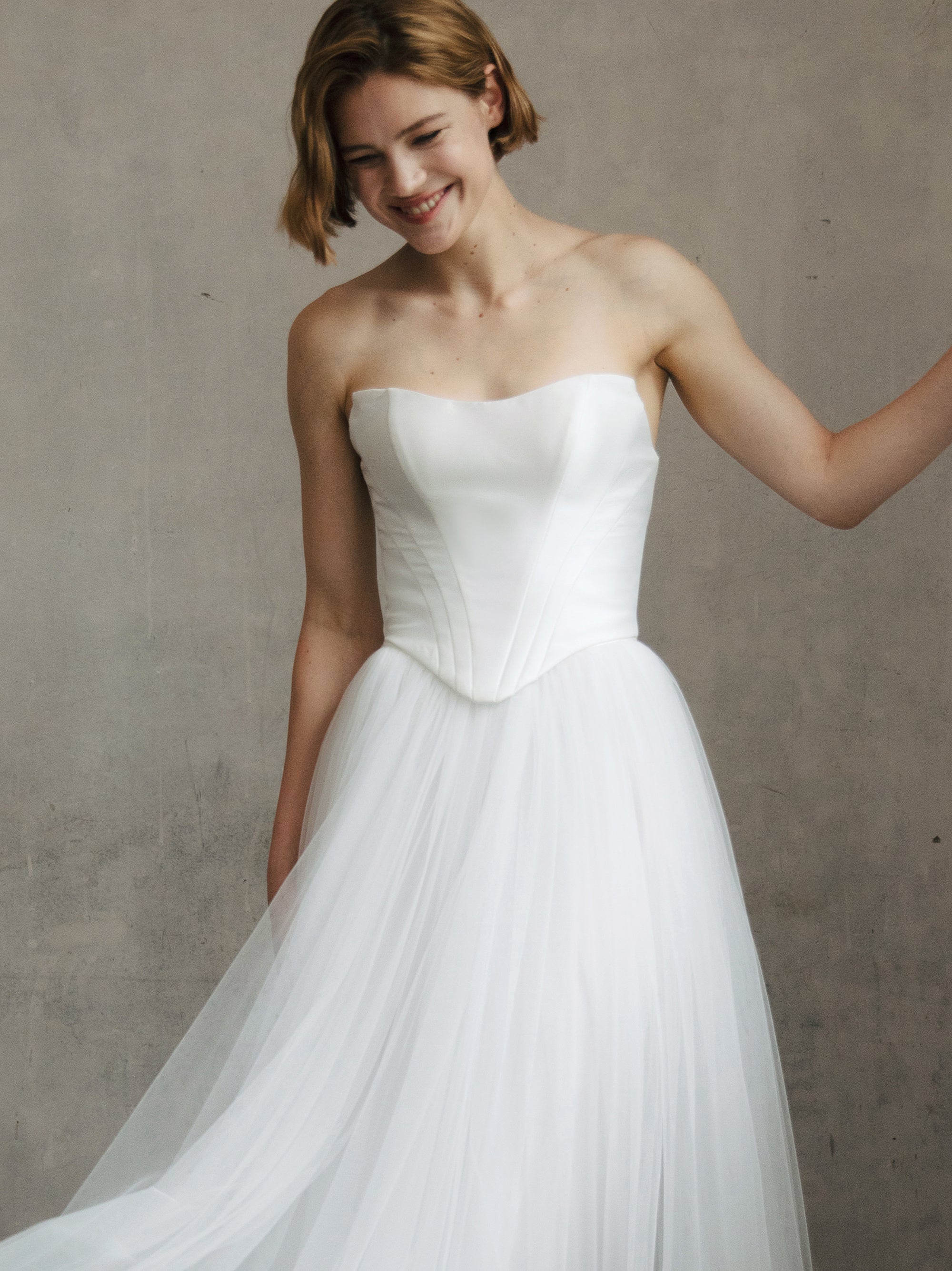 Tulle Skirt Two Piece Set - Corset Wedding Dress