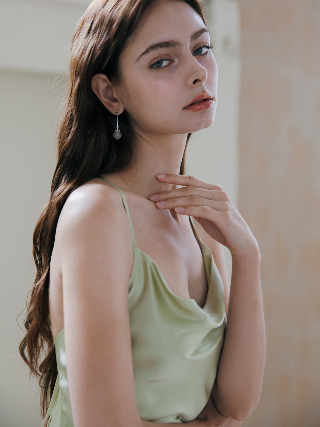 The Sage Green Silk Bias-Cut Gown