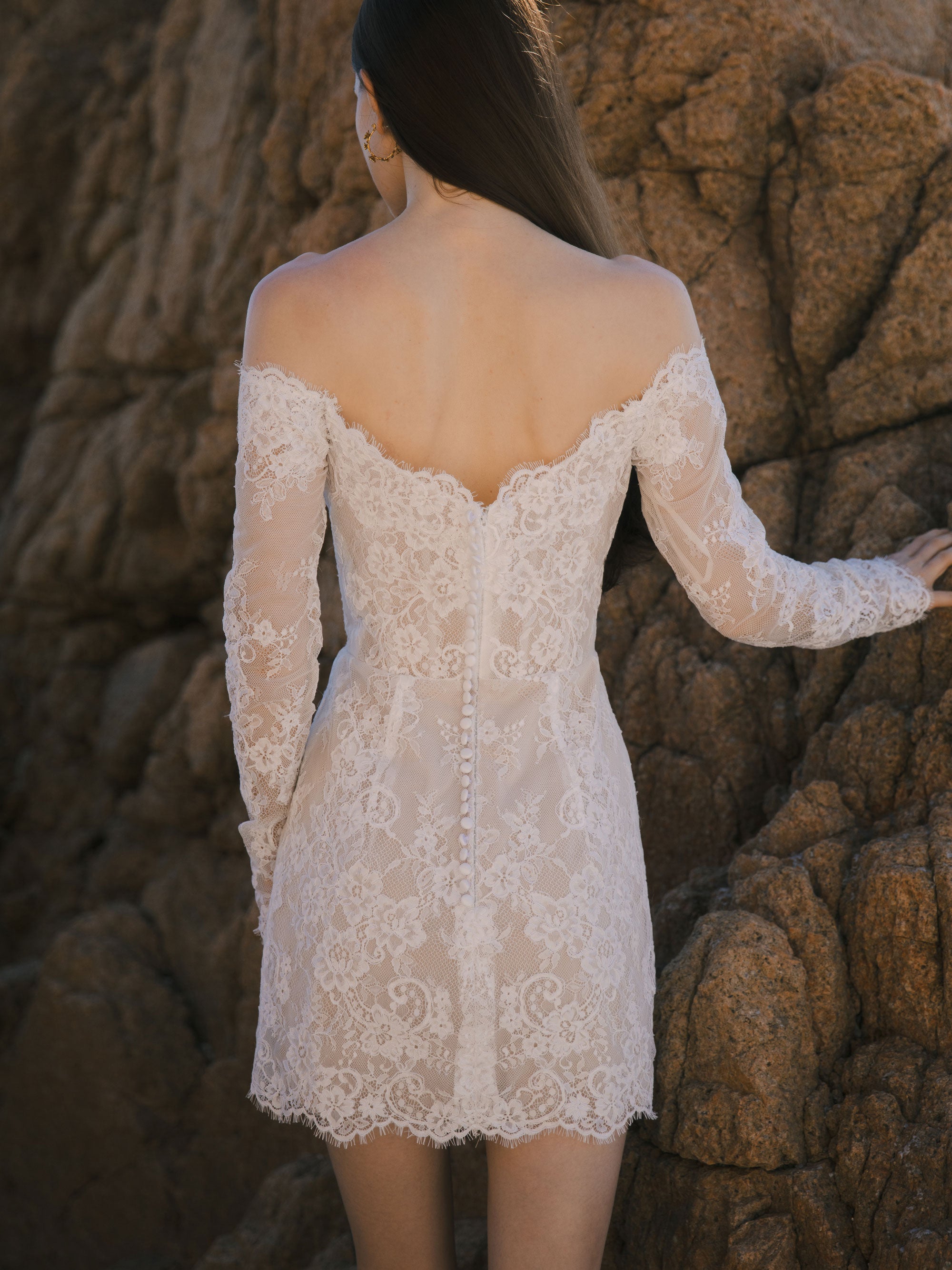 Lace Mini Wedding Dress - Bridal After Party Dress