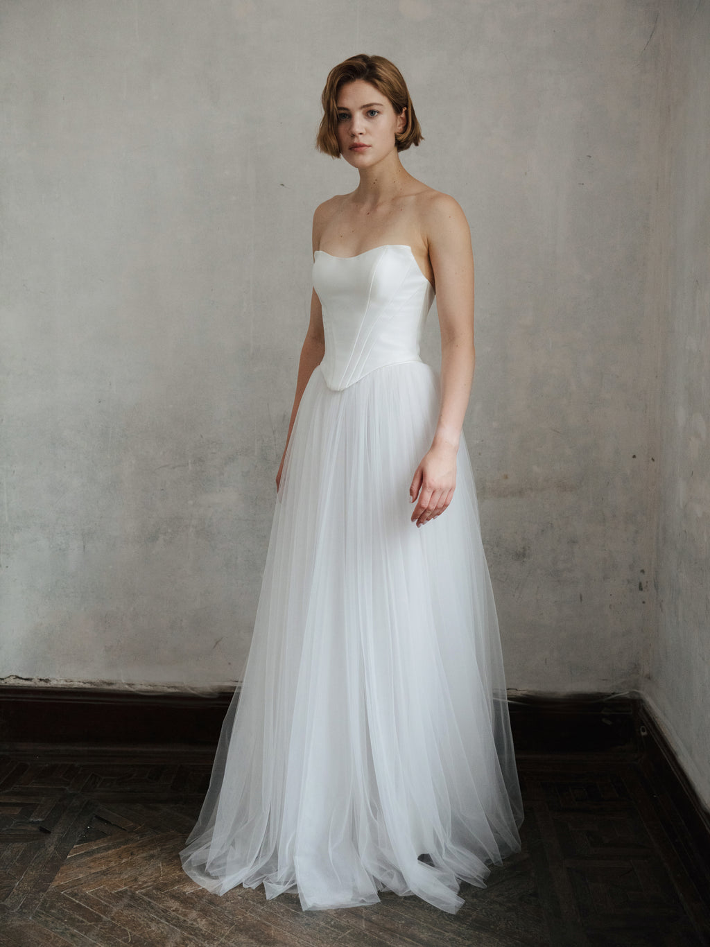 Tulle Skirt Two Piece Set - Corset Wedding Dress