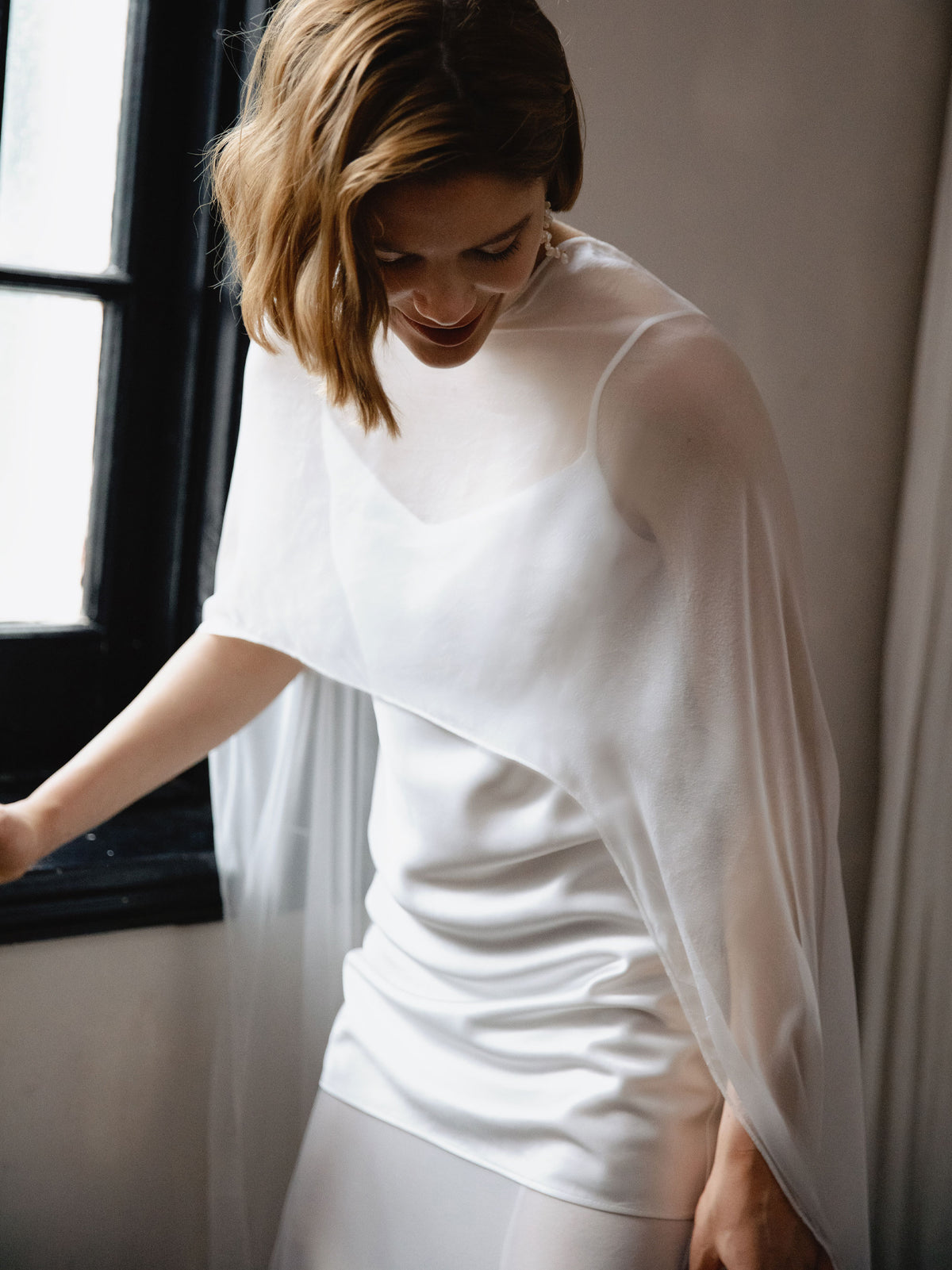 Pure Silk Bridal Cape Veil