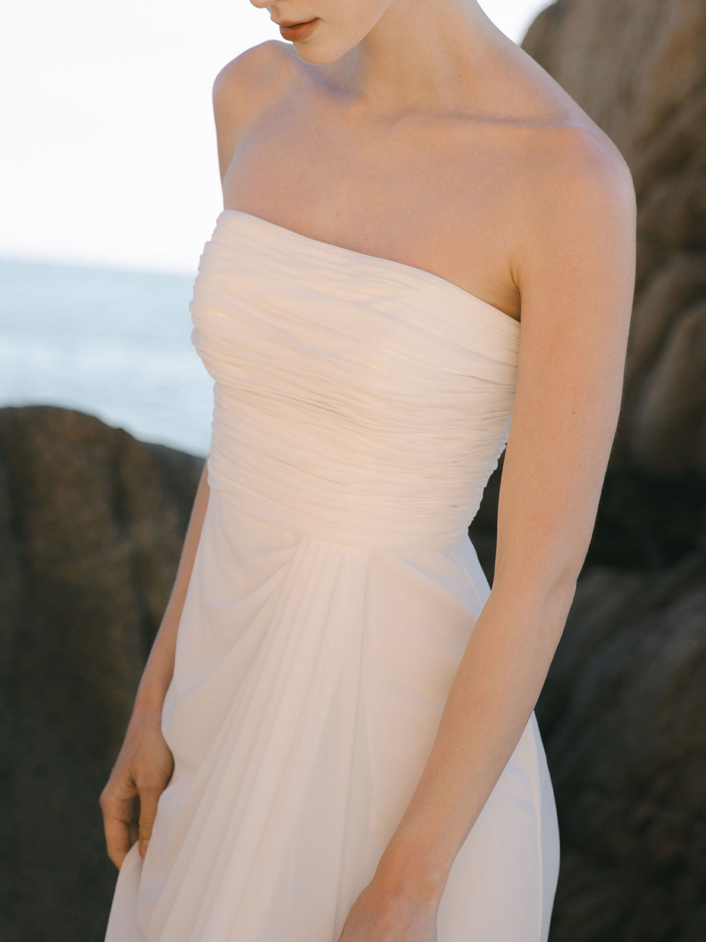 Strapless Modest Wedding Dress