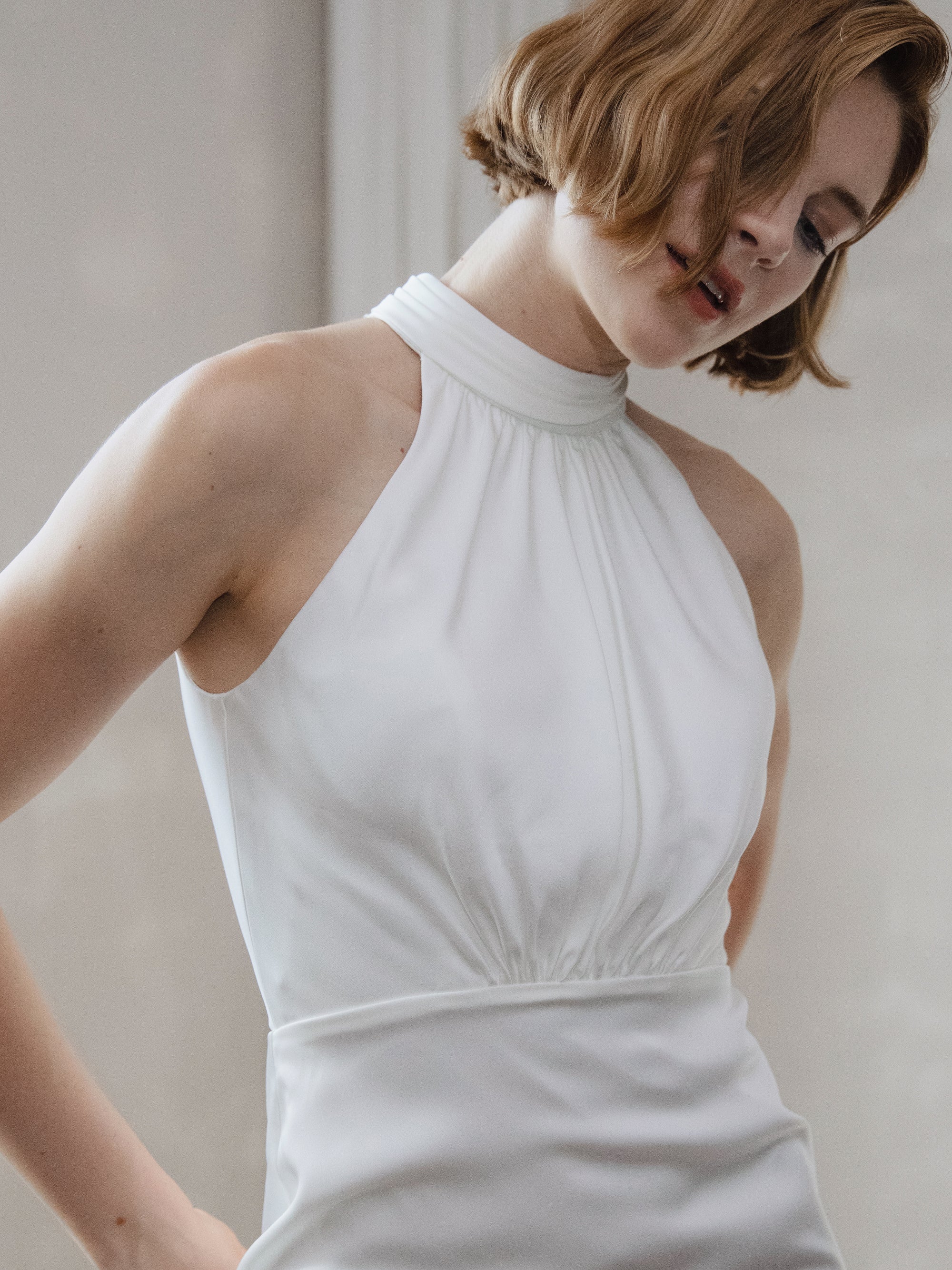 Minimalist Halter Wedding Dress