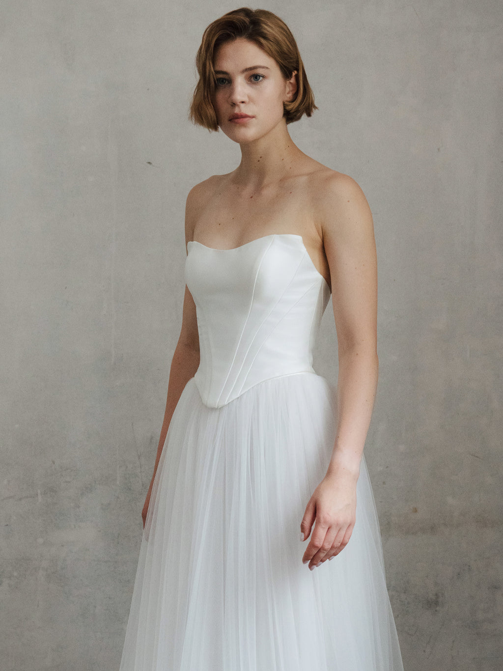 Tulle Skirt Two Piece Set - Corset Wedding Dress