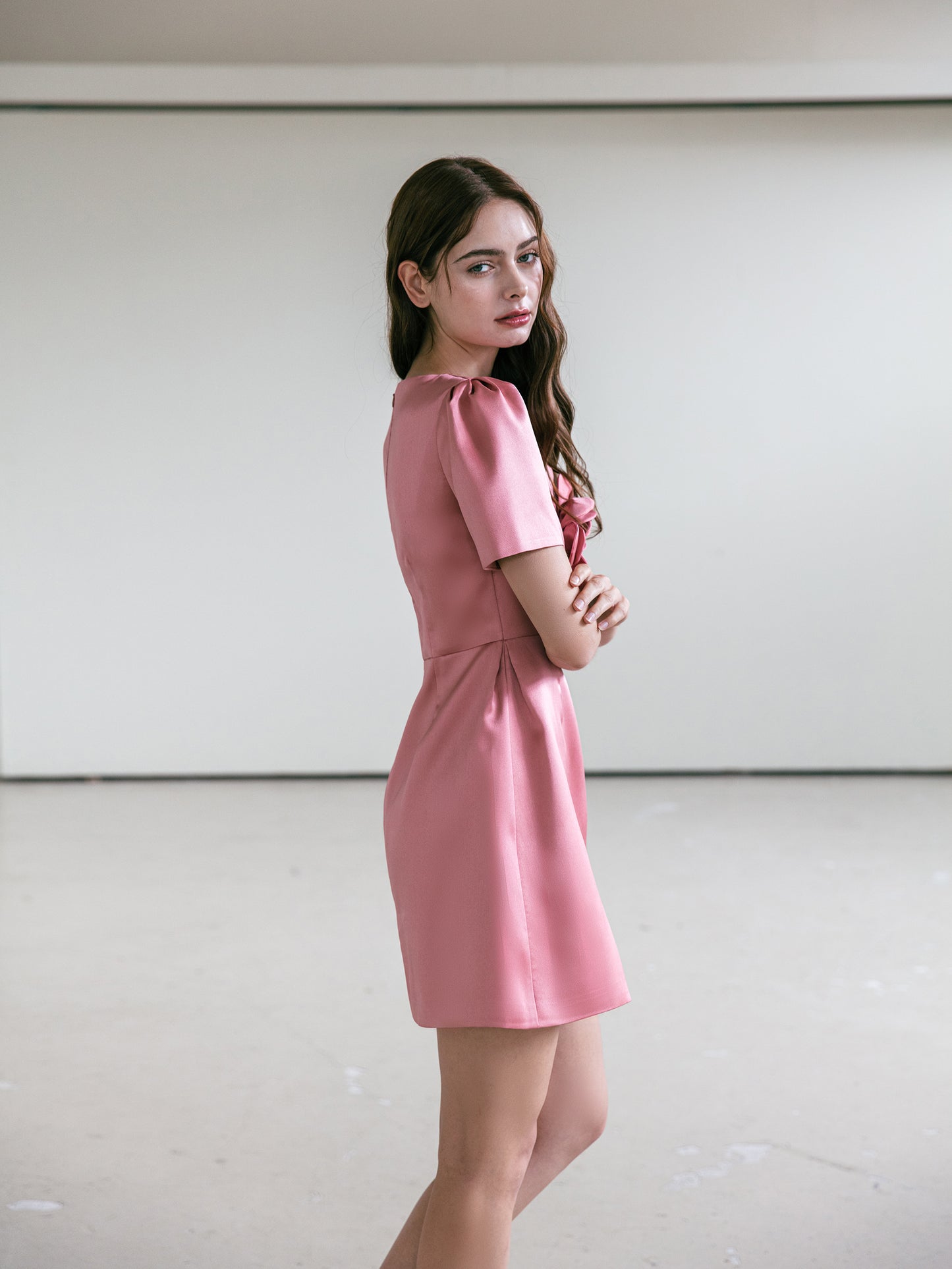 Floral Pink Dress Wedding