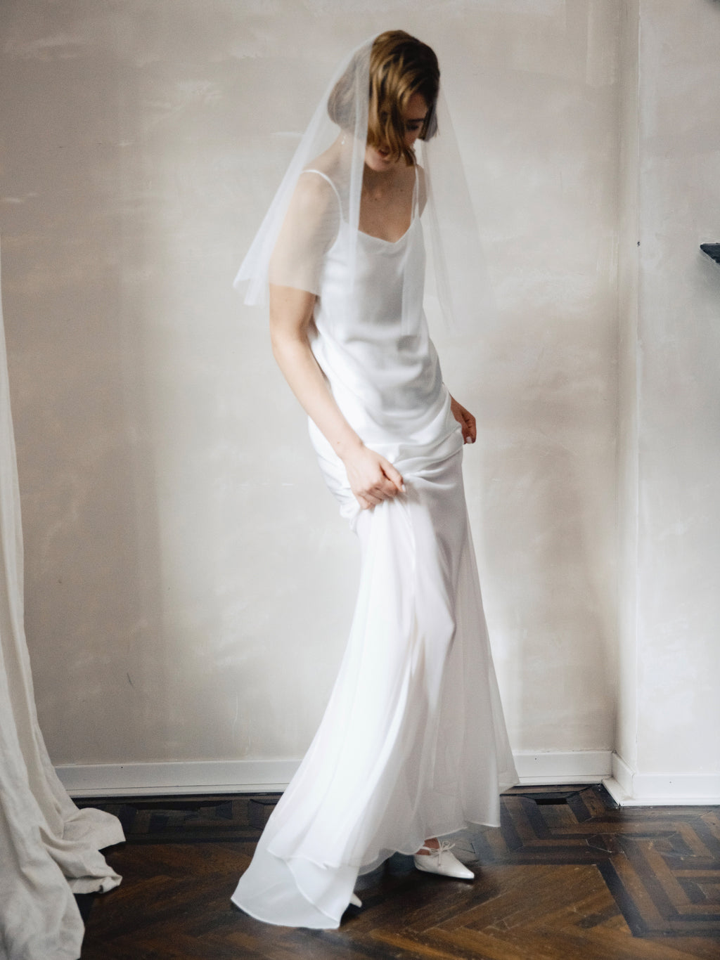 Asetete Satin Slip Wedding Dress