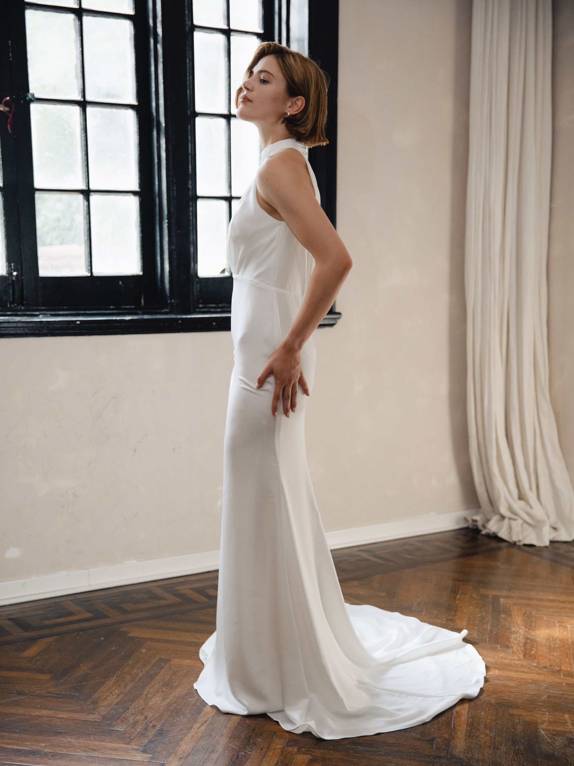 Minimalist Halter Wedding Dress