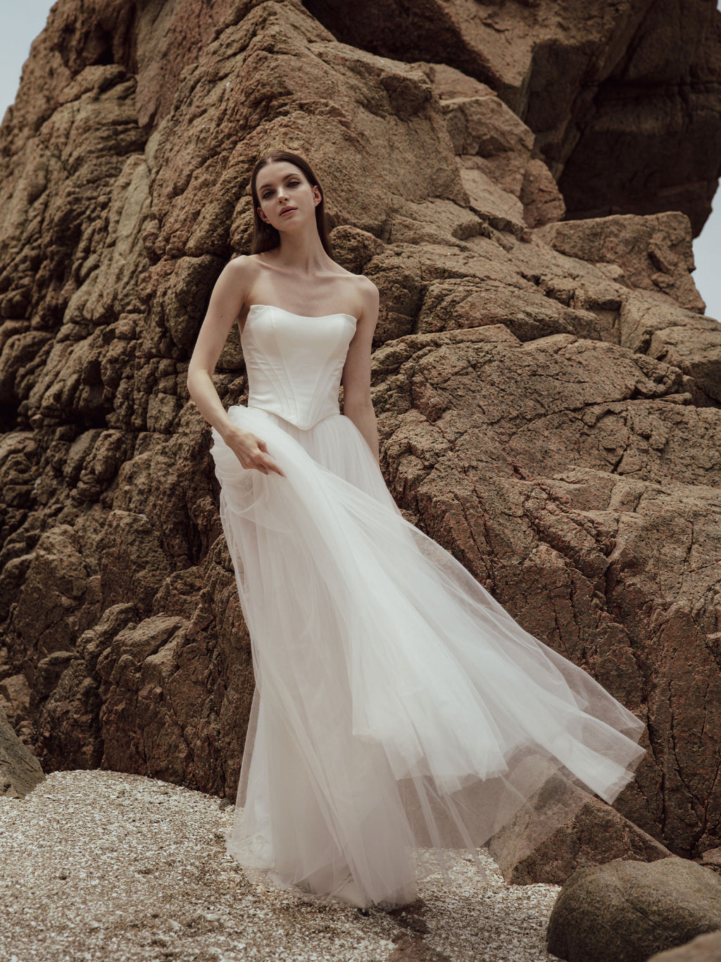Tulle Skirt Two Piece Set - Corset Wedding Dress