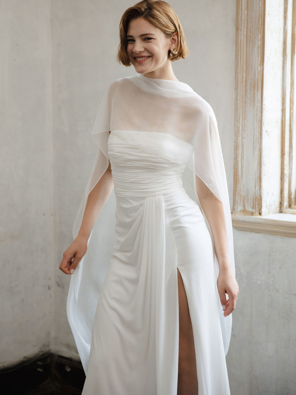 Strapless Modest Wedding Dress