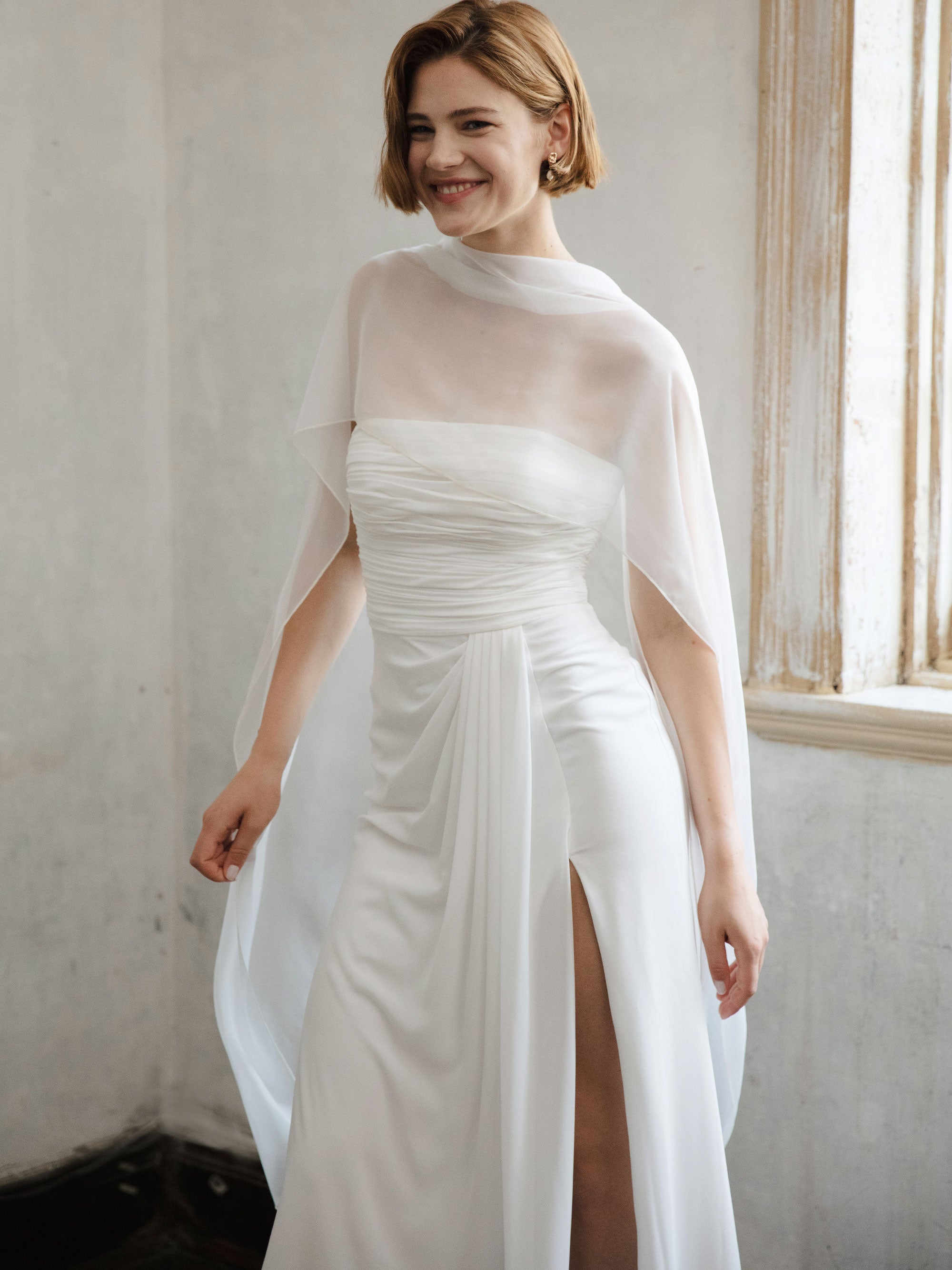 Strapless Modest Wedding Dress