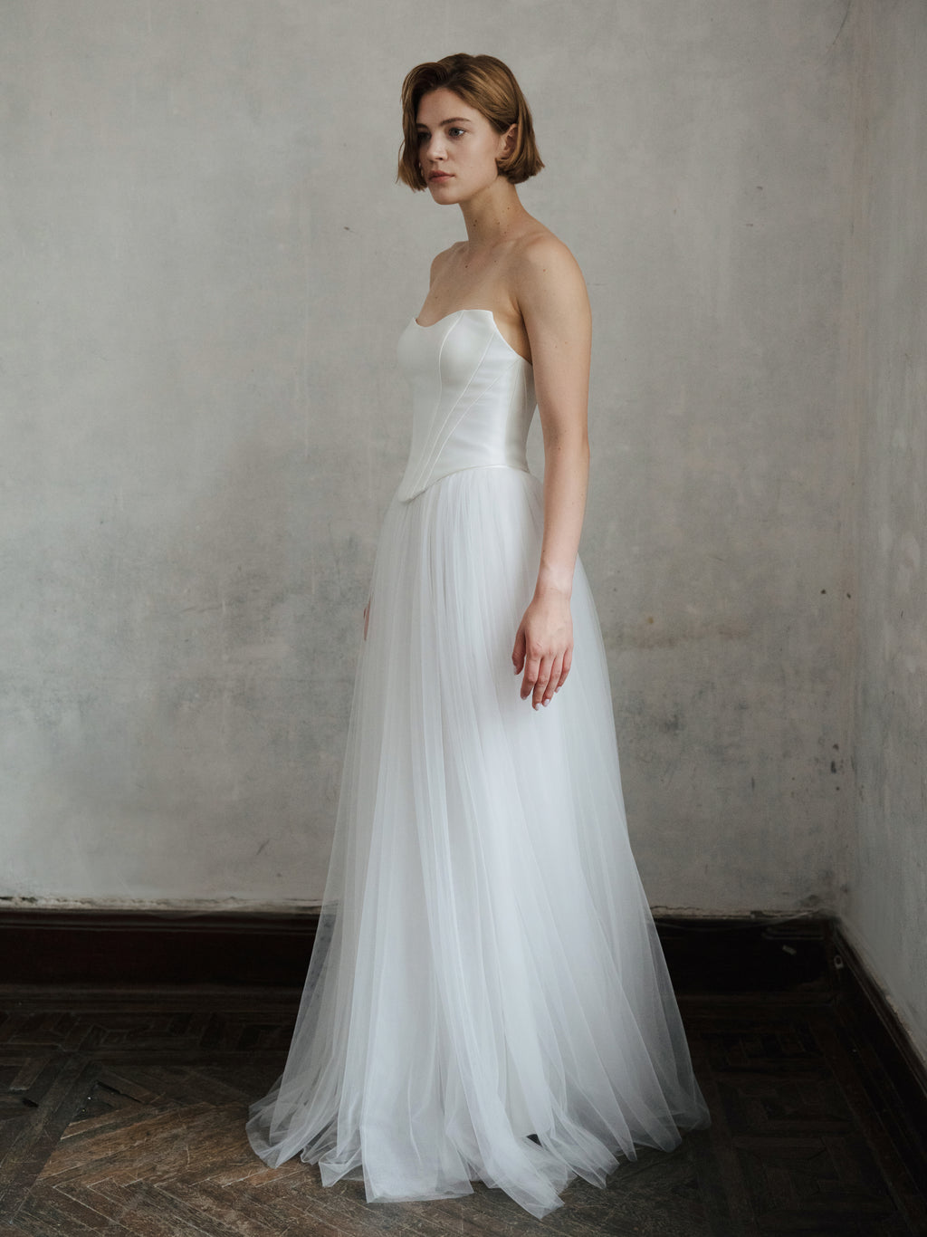 Tulle Skirt Two Piece Set - Corset Wedding Dress