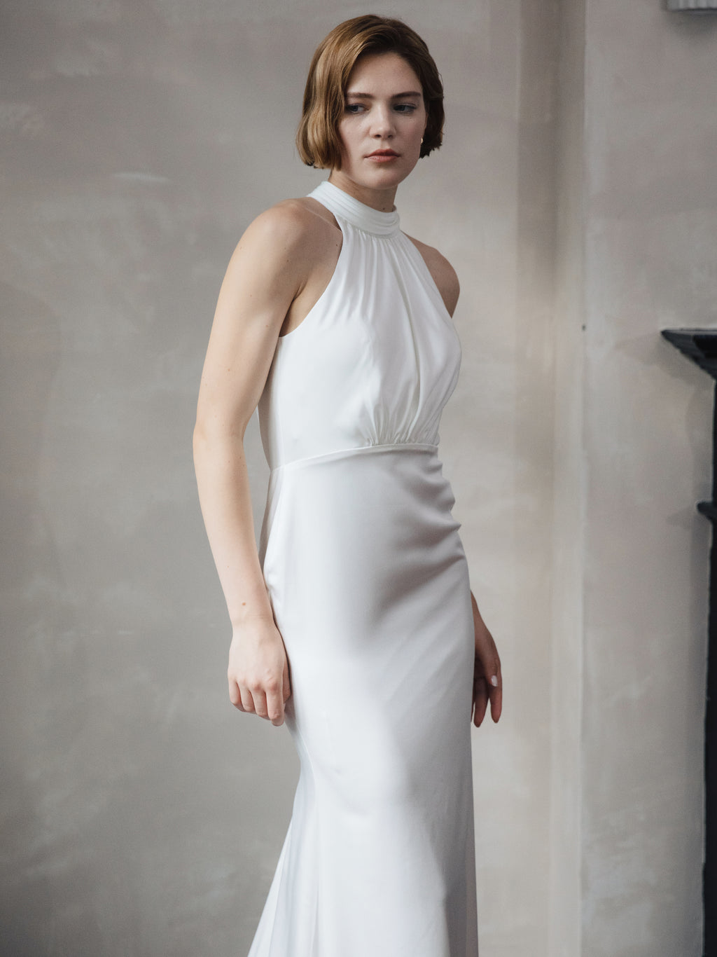 Minimalist Halter Wedding Dress