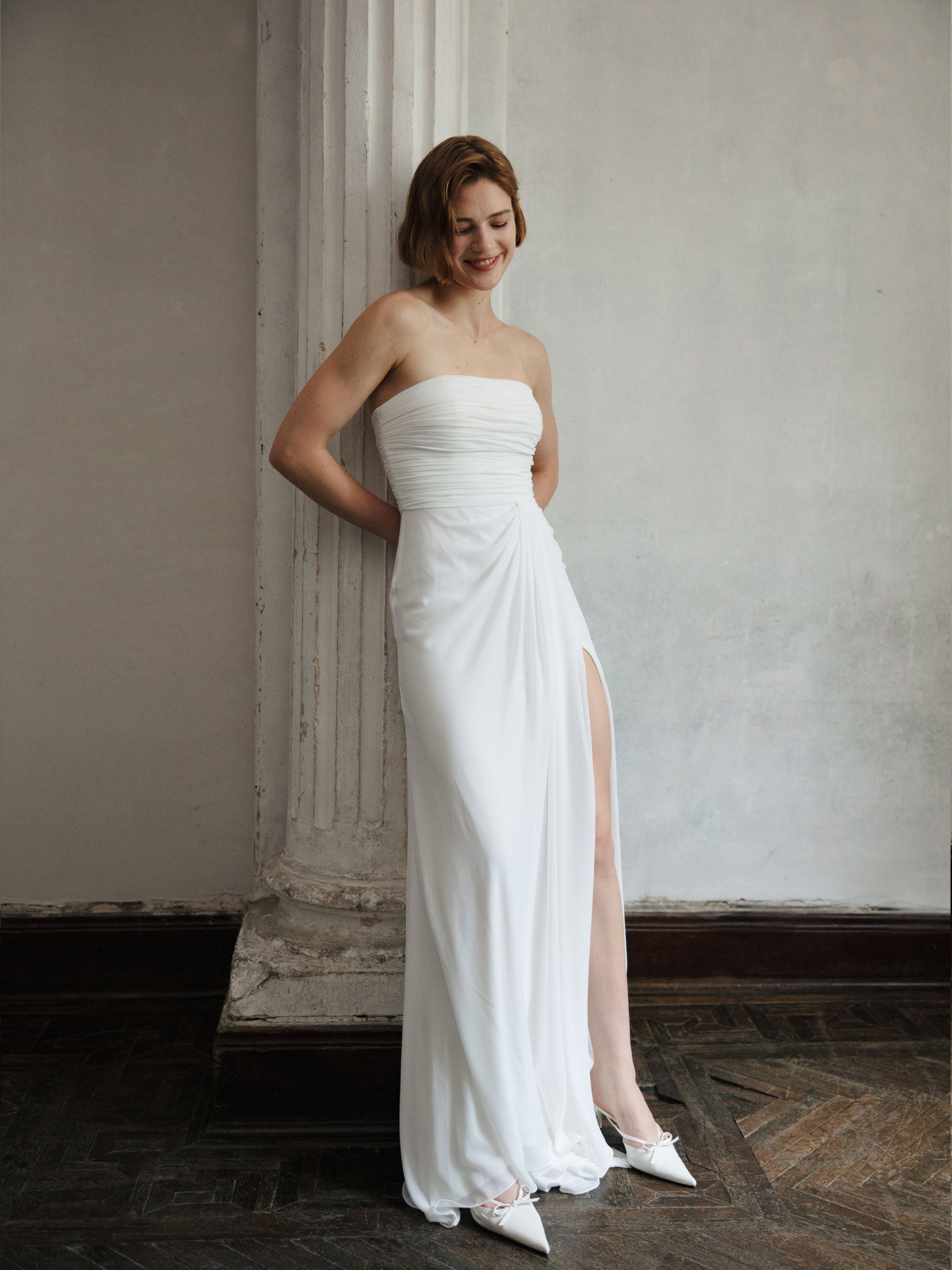 Strapless Modest Wedding Dress