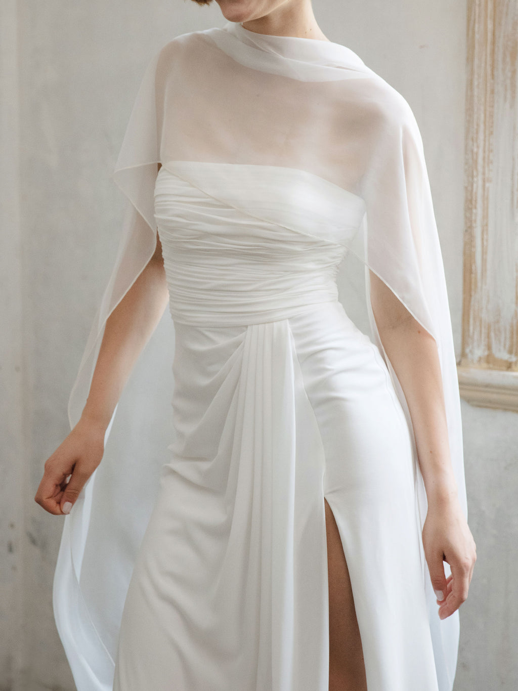 Strapless Modest Wedding Dress