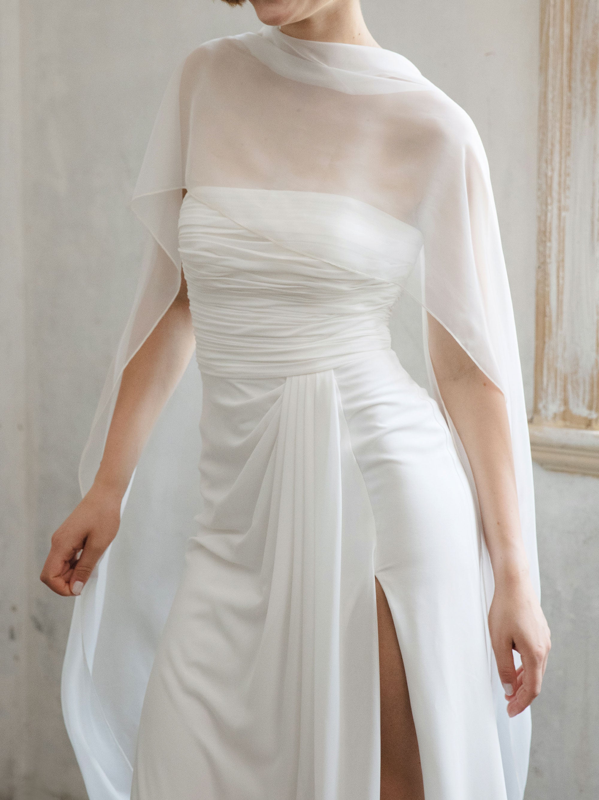 Strapless Modest Wedding Dress