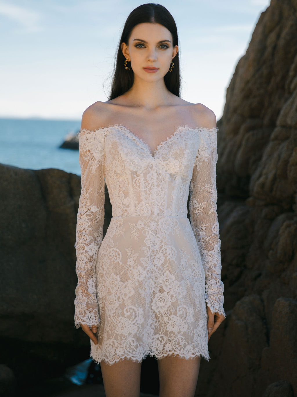 Lace Mini Wedding Dress - Bridal After Party Dress