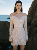 Lace Mini Wedding Dress - Bridal After Party Dress