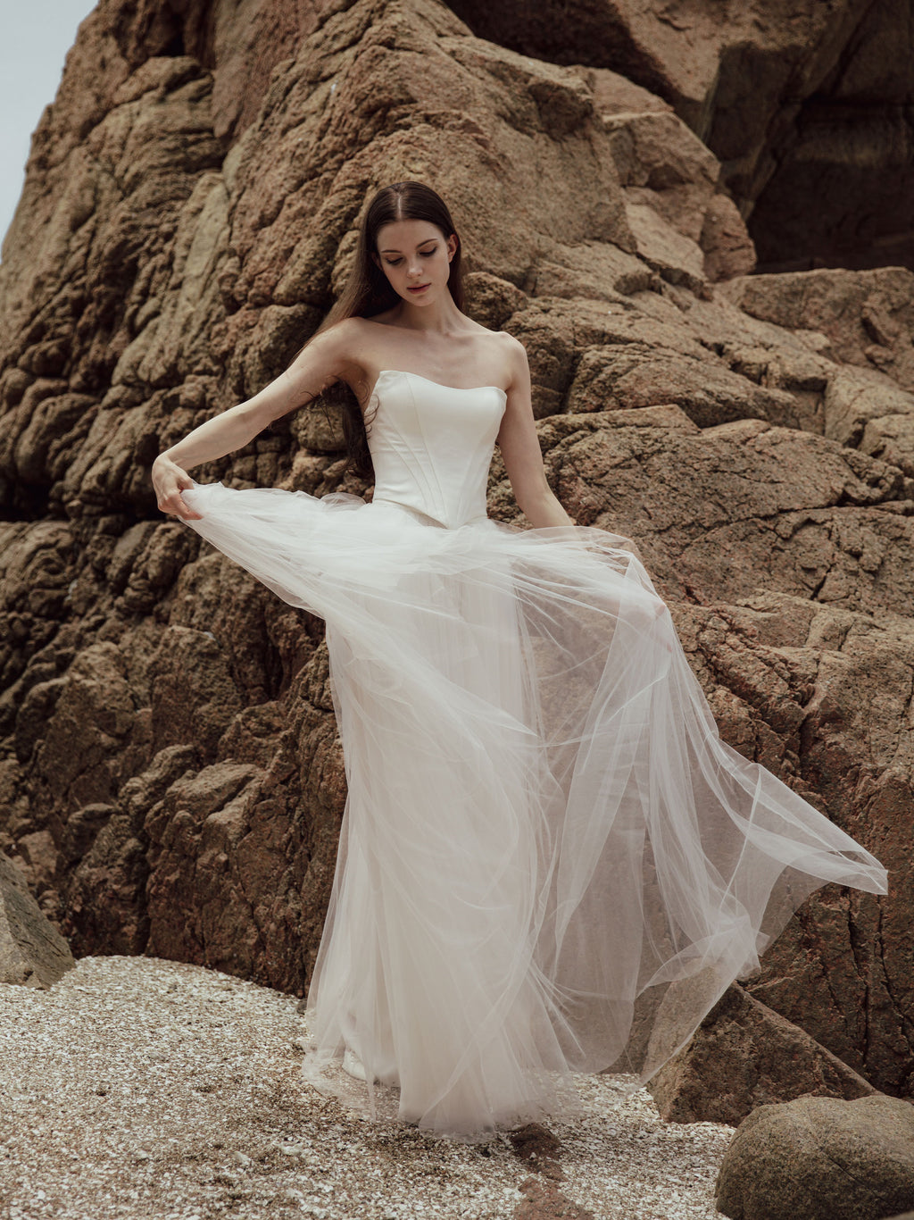 Tulle Skirt Two Piece Set - Corset Wedding Dress