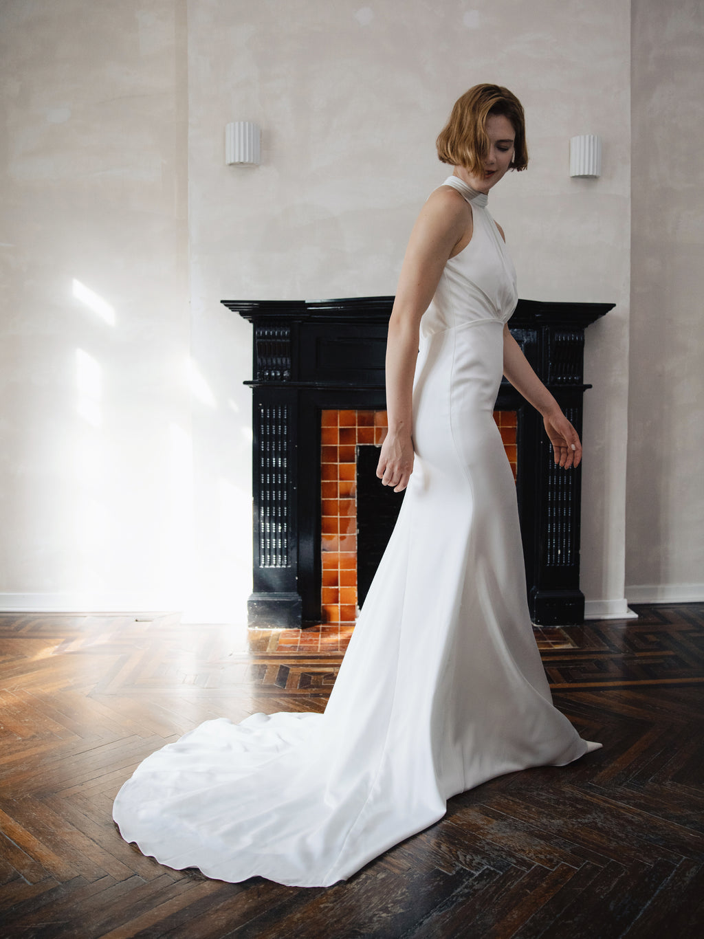 Minimalist Halter Wedding Dress