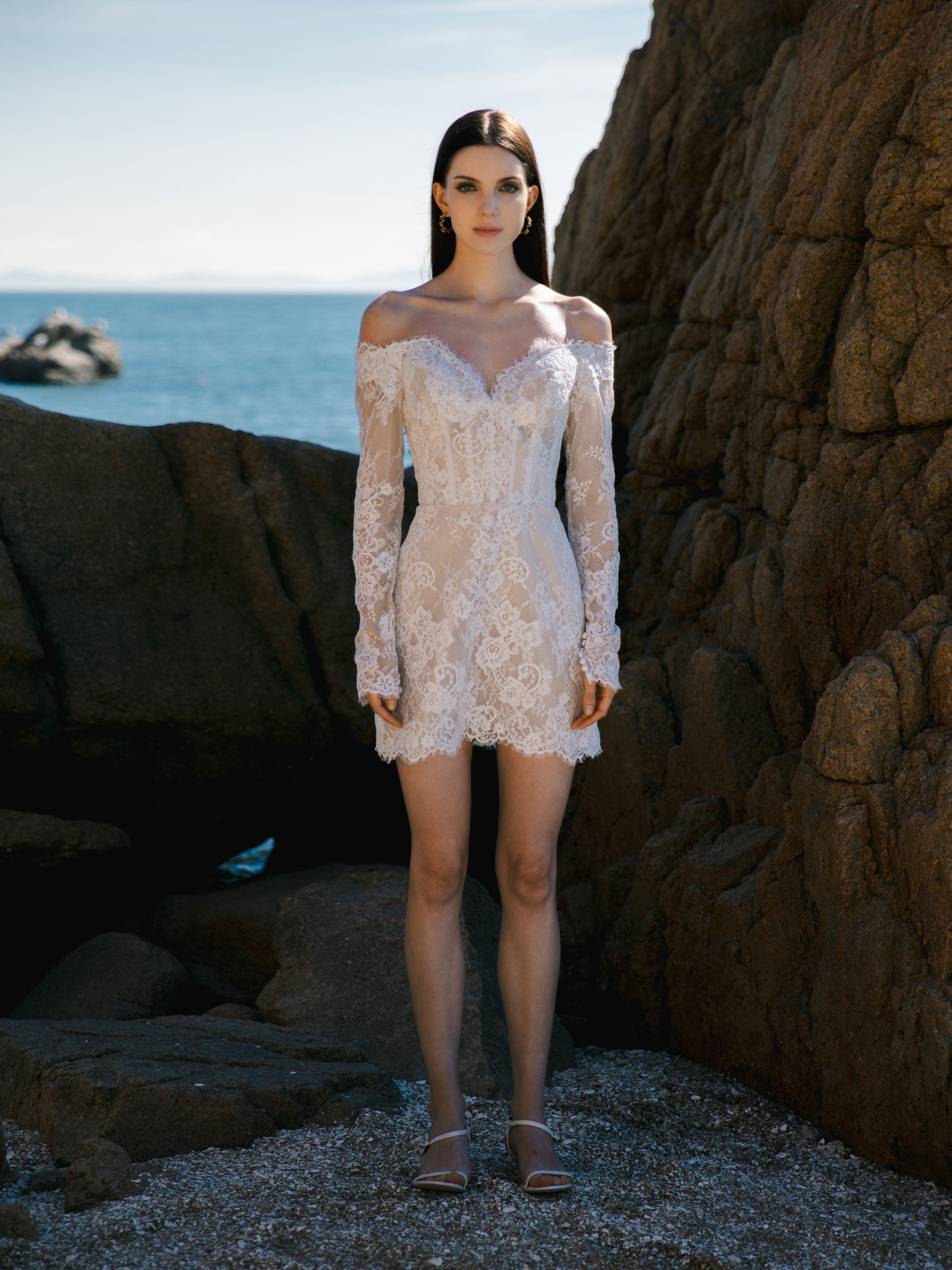 Lace Mini Wedding Dress - Bridal After Party Dress