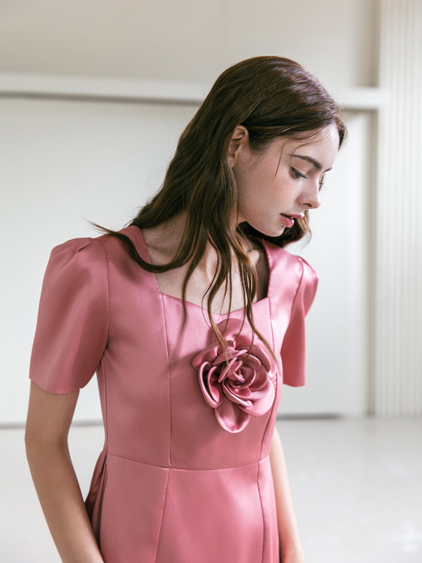 Floral Pink Dress Wedding