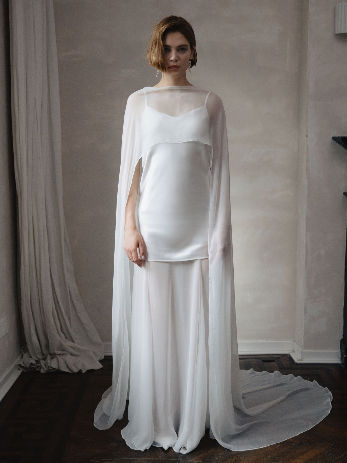 Pure Silk Bridal Cape Veil