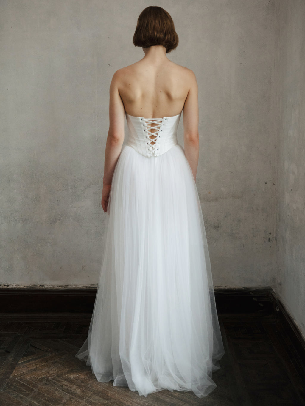 Tulle Skirt Two Piece Set - Corset Wedding Dress