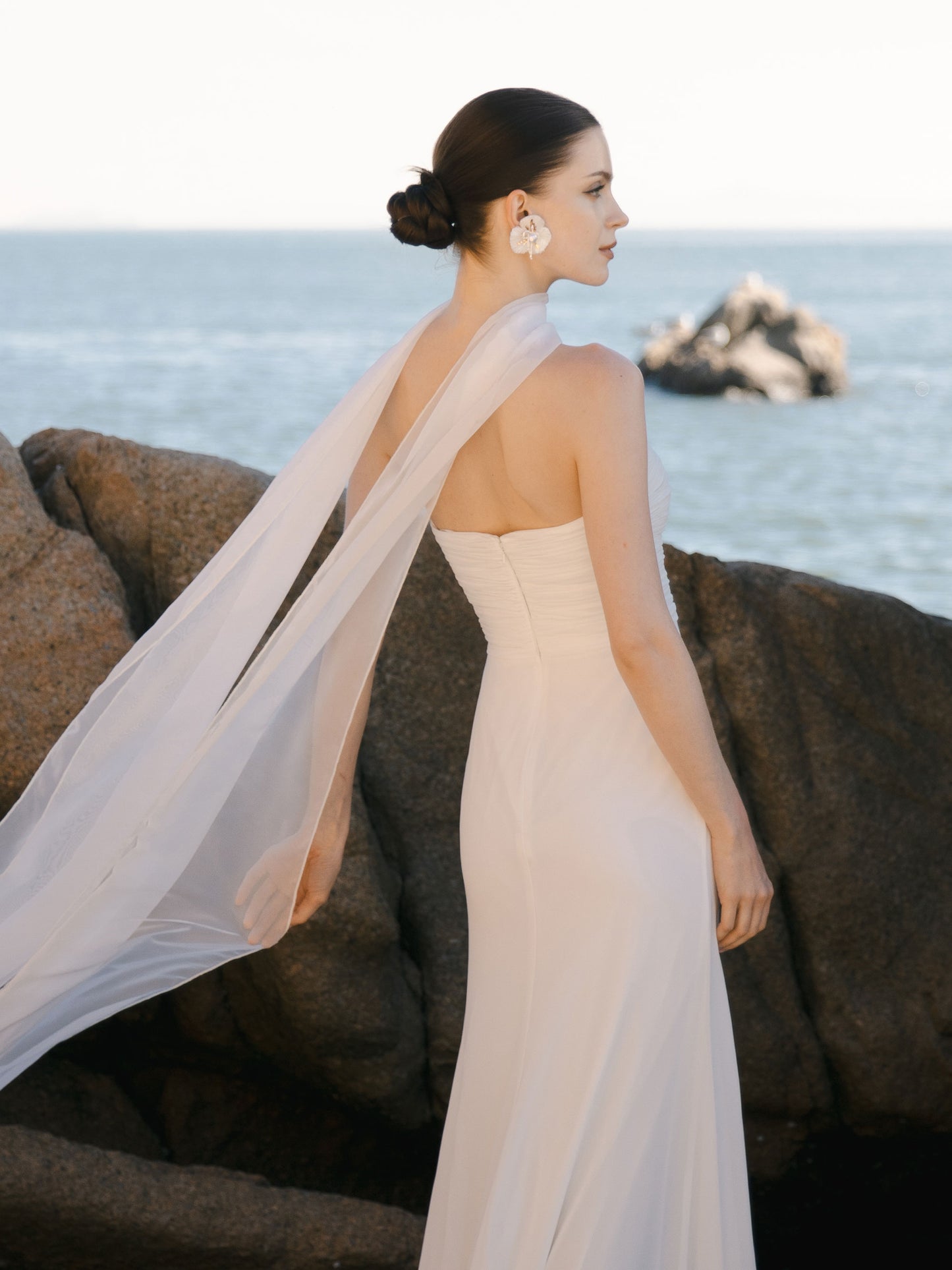 Bridal Neck Scarf Minimalist Shawl