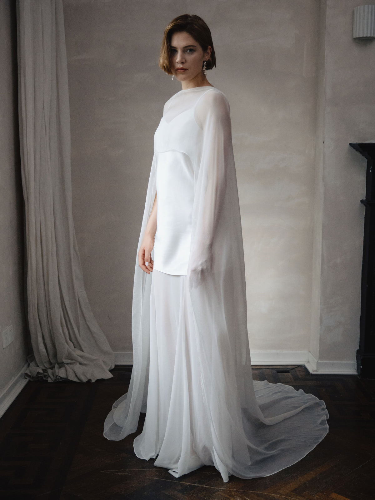 Pure Silk Bridal Cape Veil