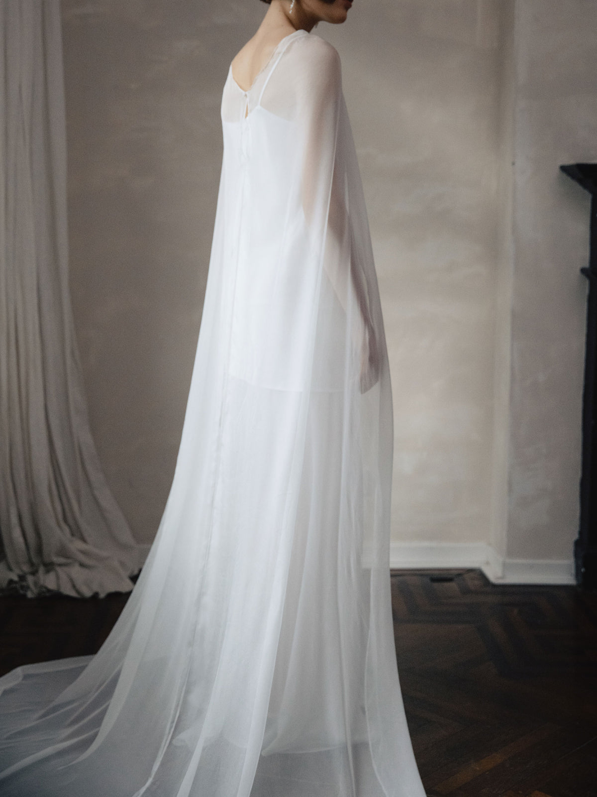 Pure Silk Bridal Cape Veil