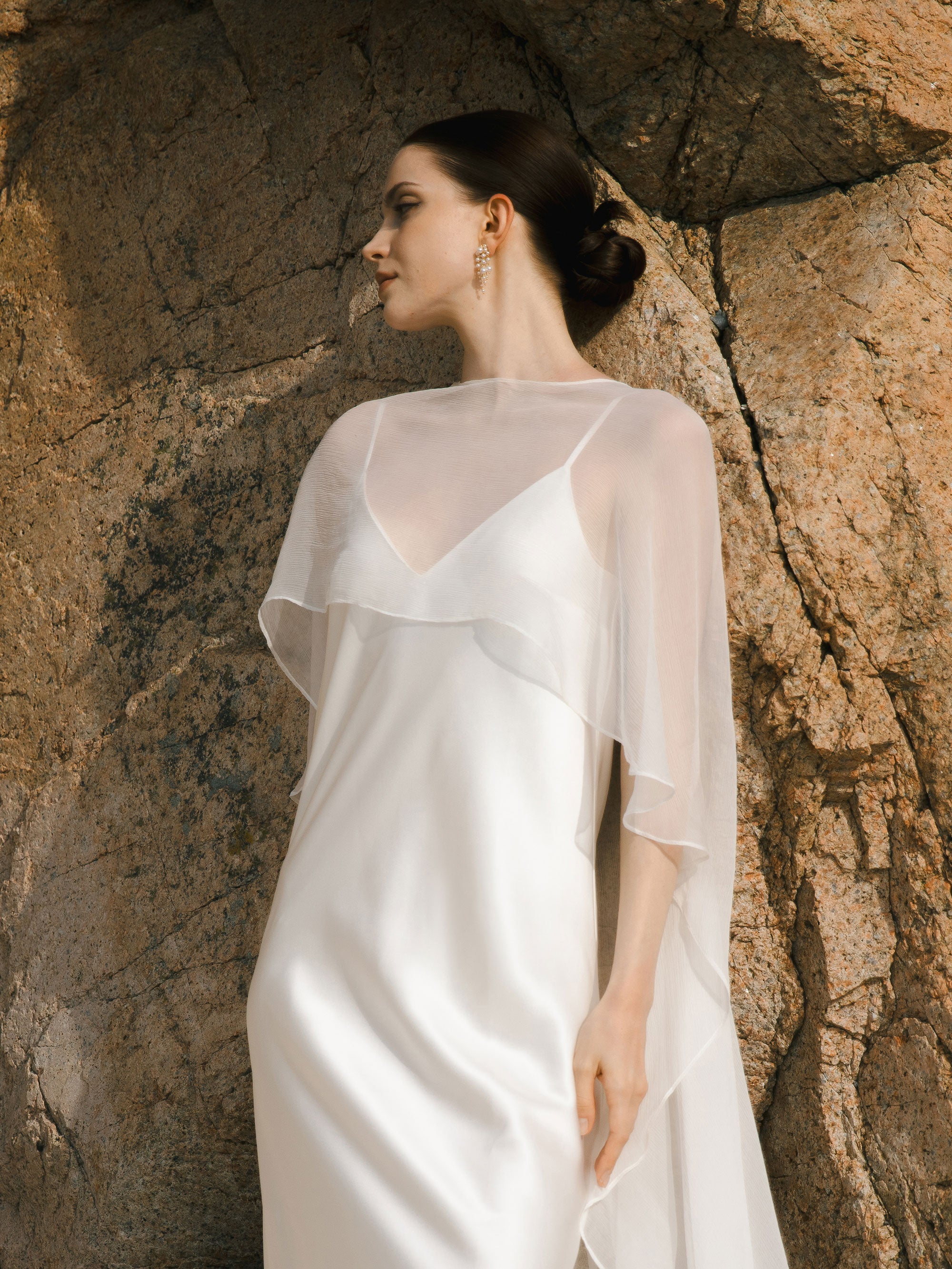 Ethereal Silk Bridal Cape Veil