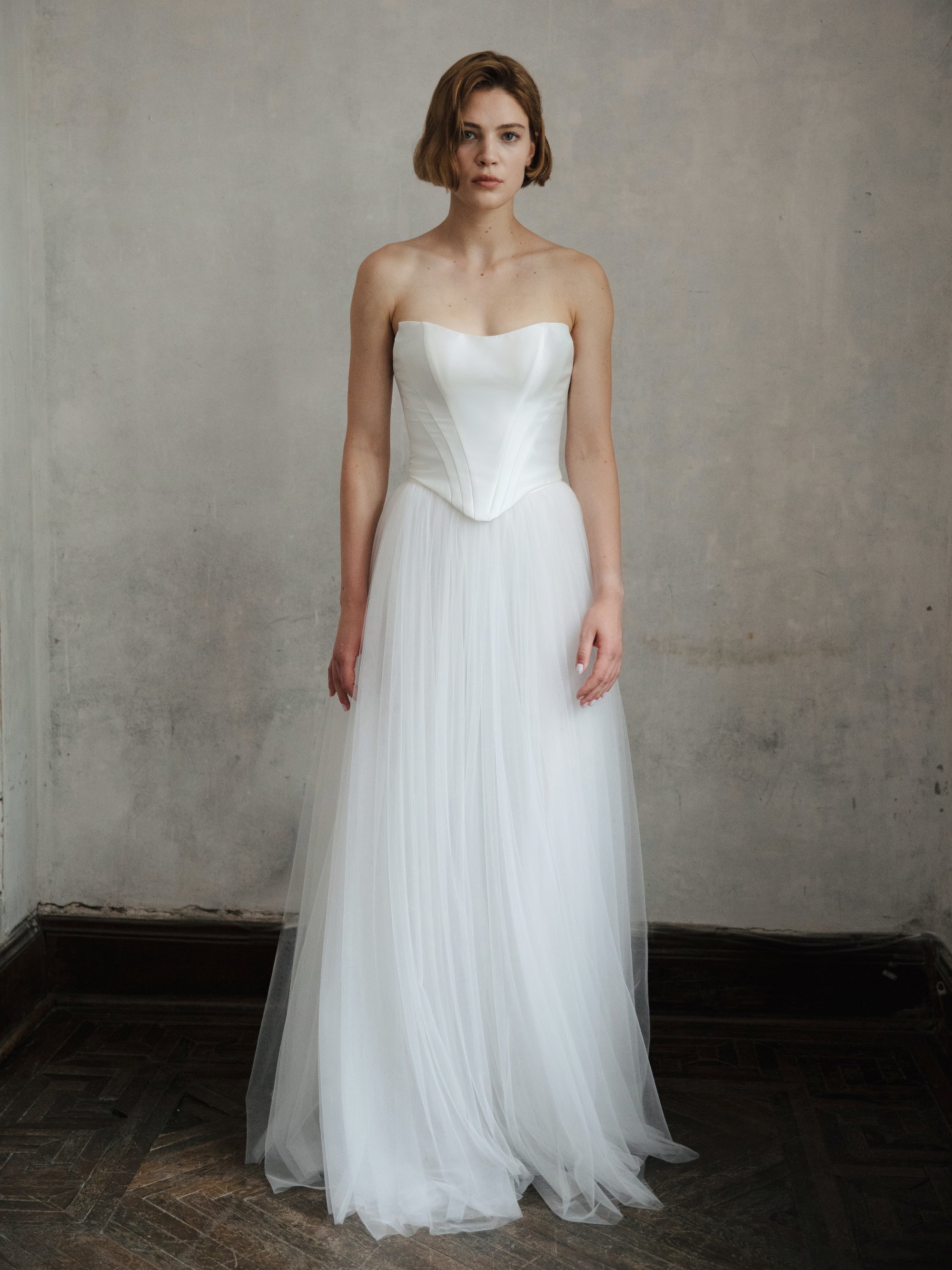 Tulle Skirt Two Piece Set - Corset Wedding Dress