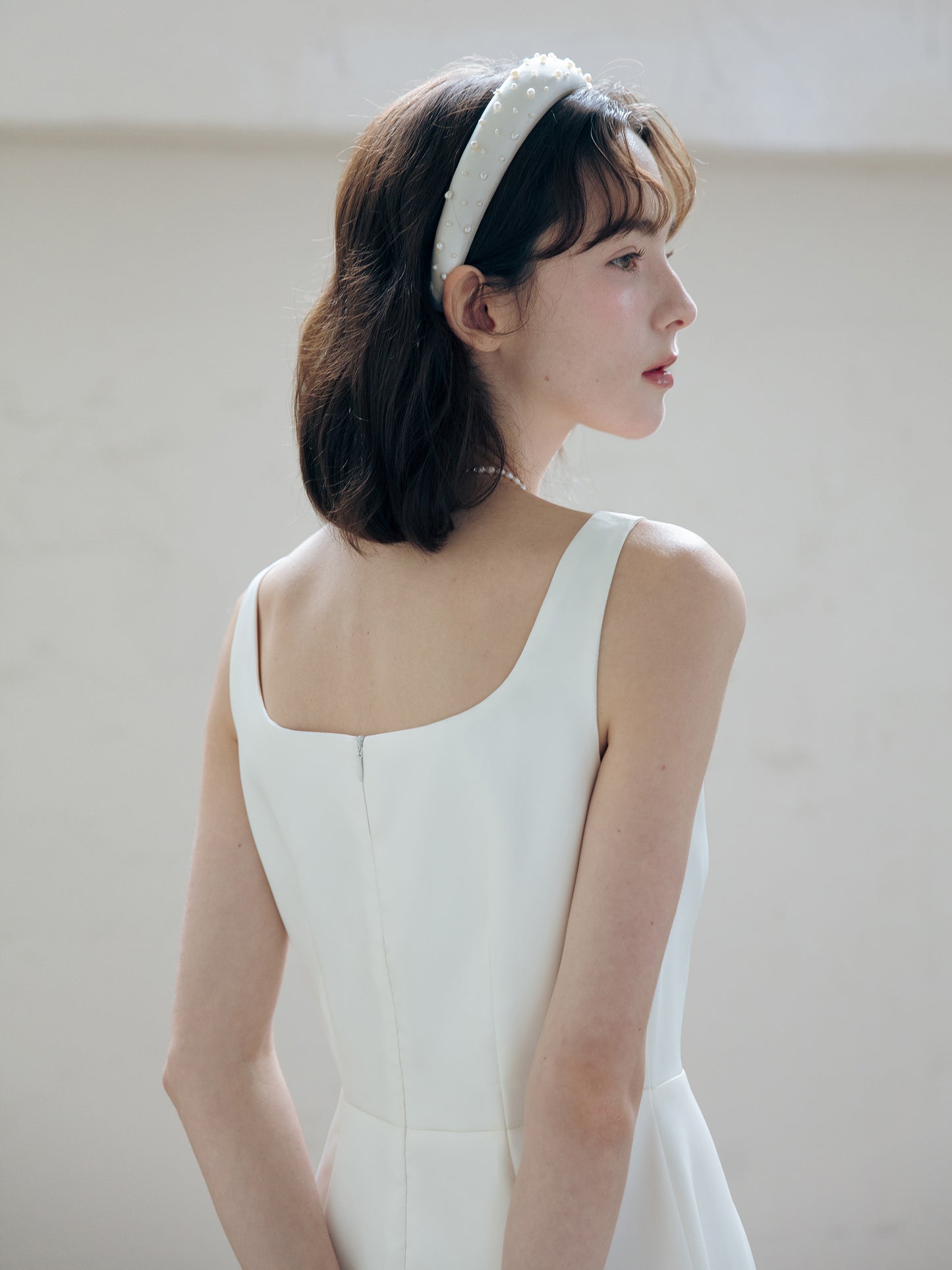 Satin Midi Wedding Dress
