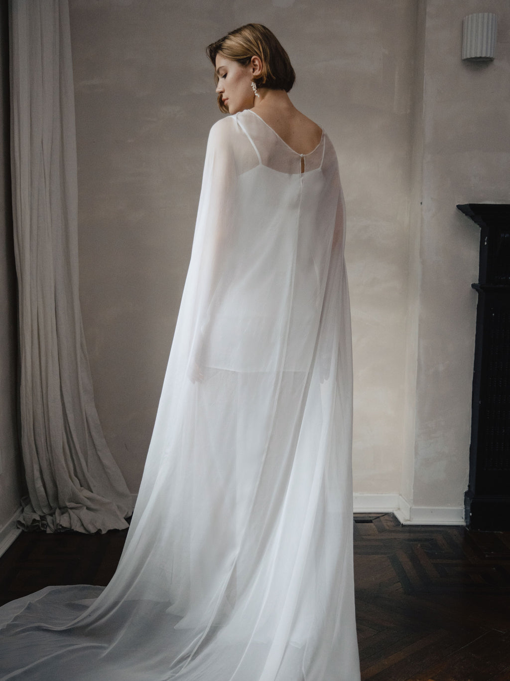Pure Silk Bridal Cape Veil