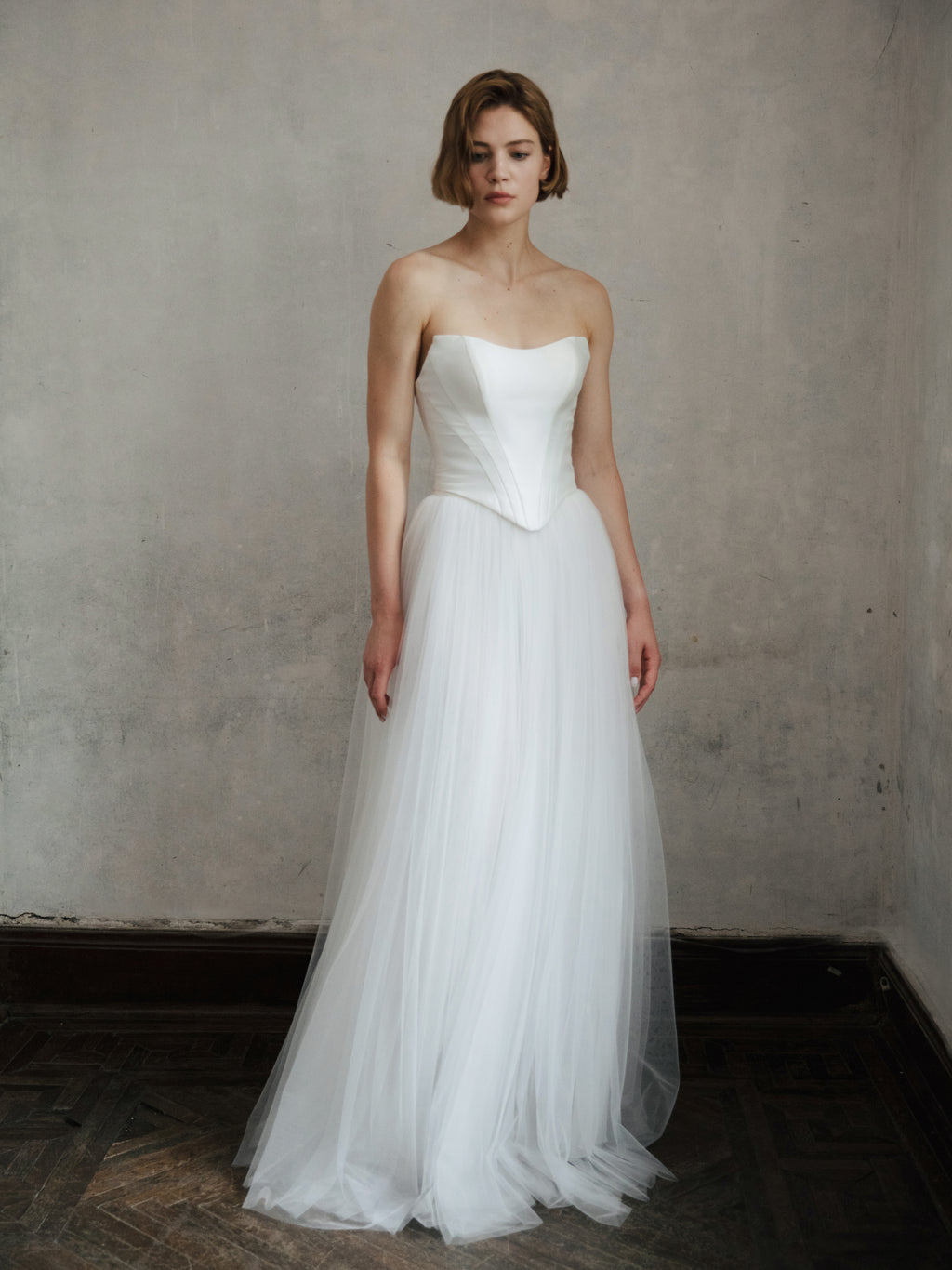 Tulle Skirt Two Piece Set - Corset Wedding Dress