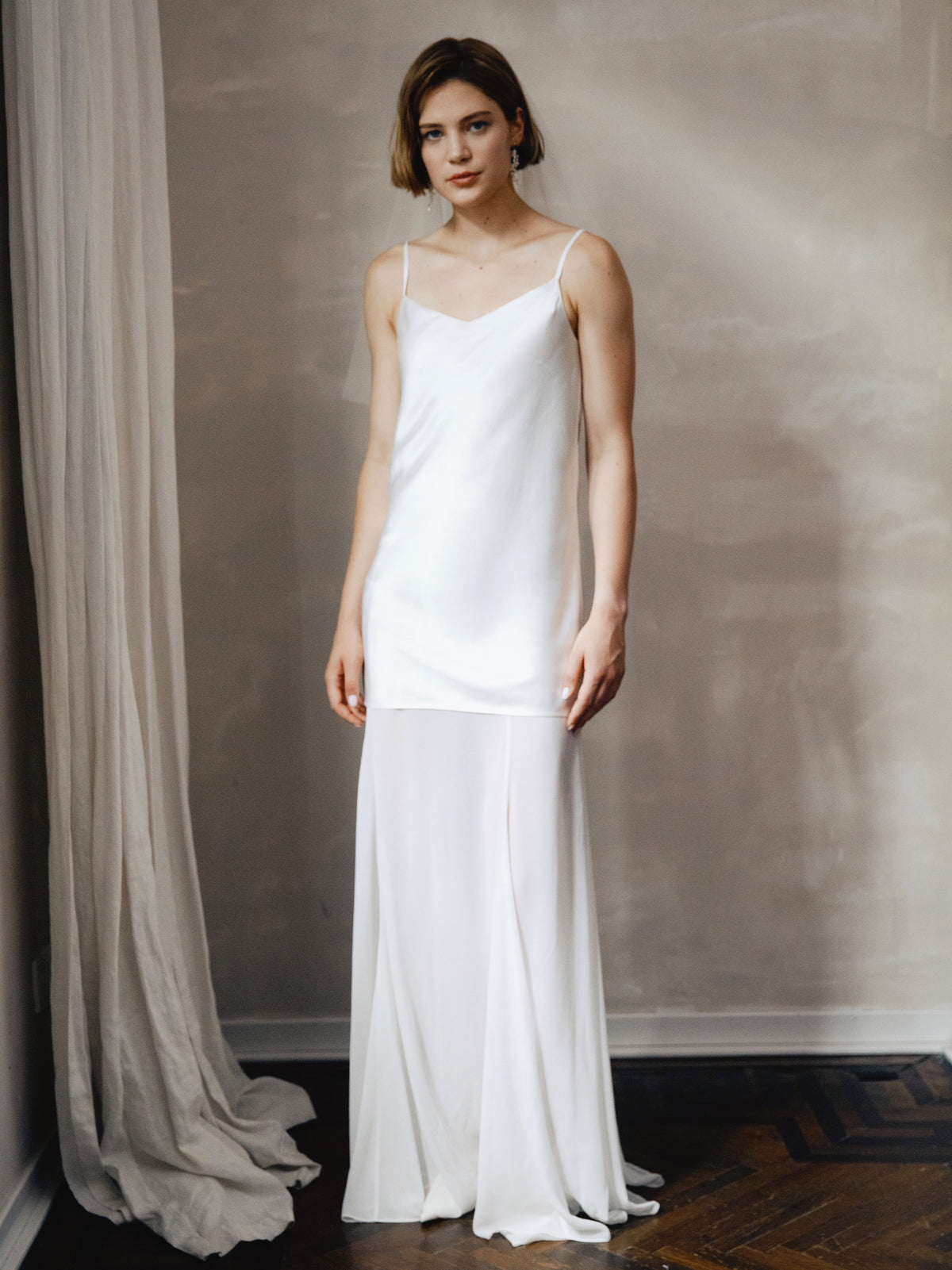 Asetete Satin Slip Wedding Dress