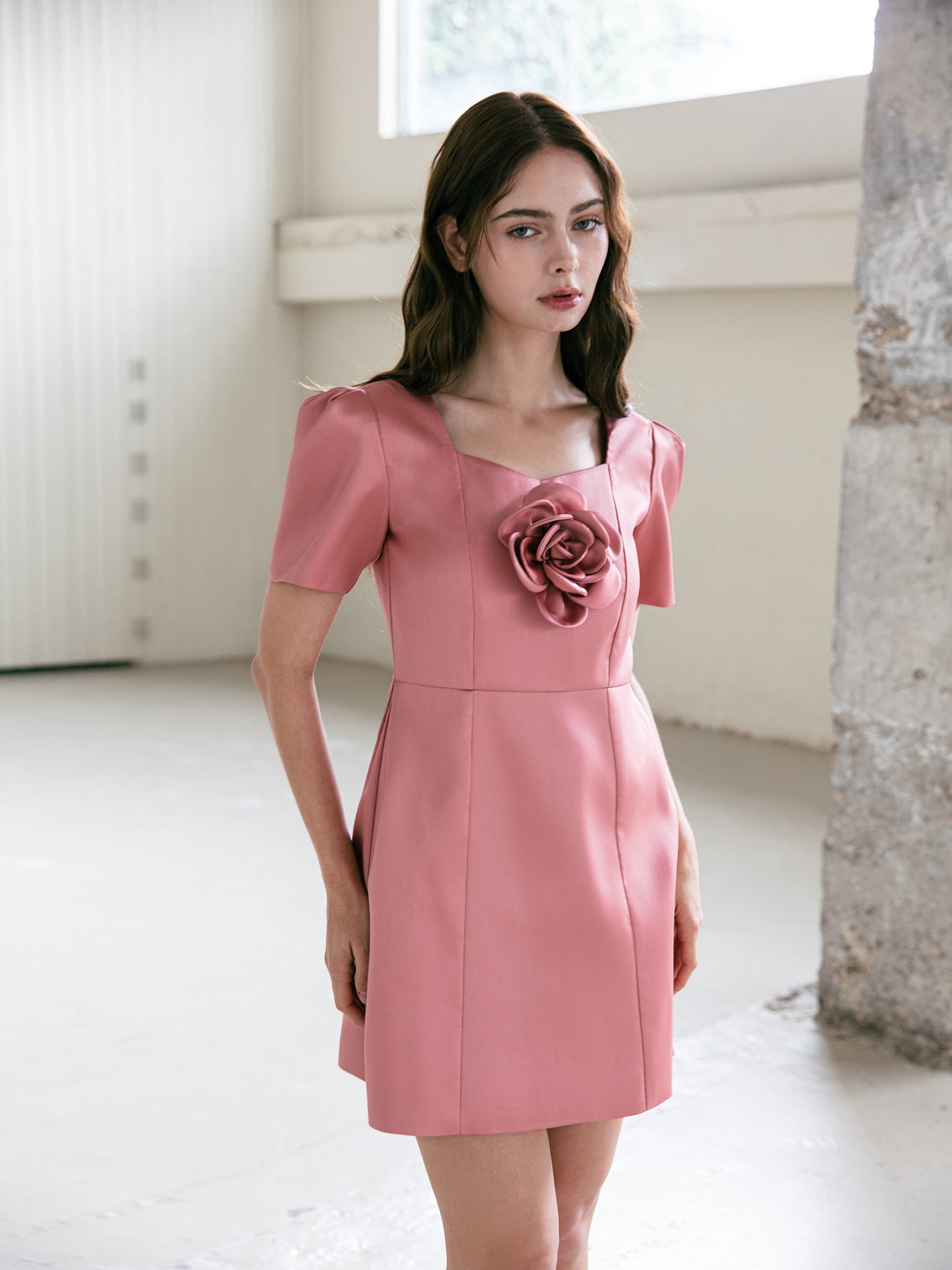 Floral Pink Dress Wedding