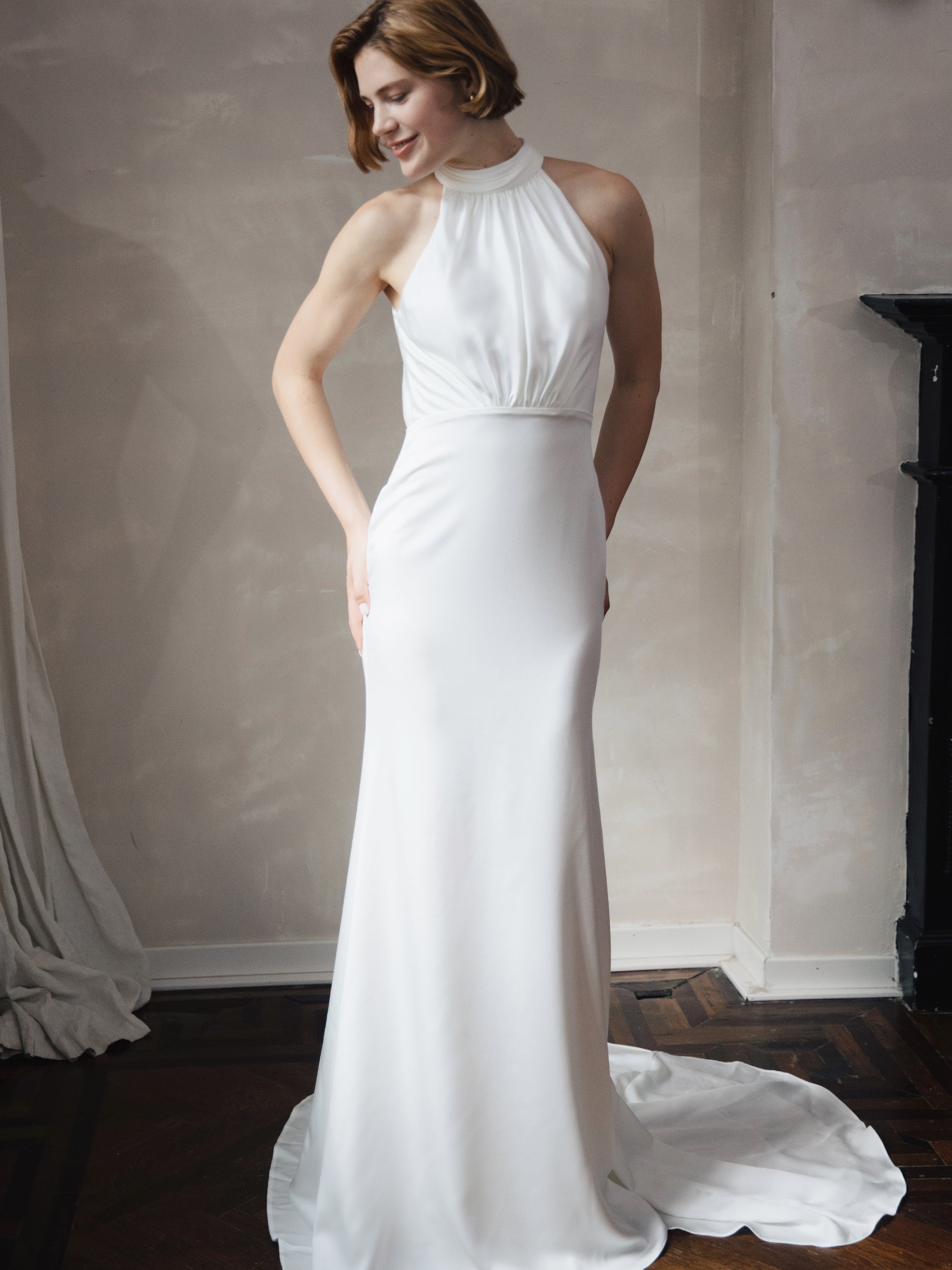 Minimalist Halter Wedding Dress