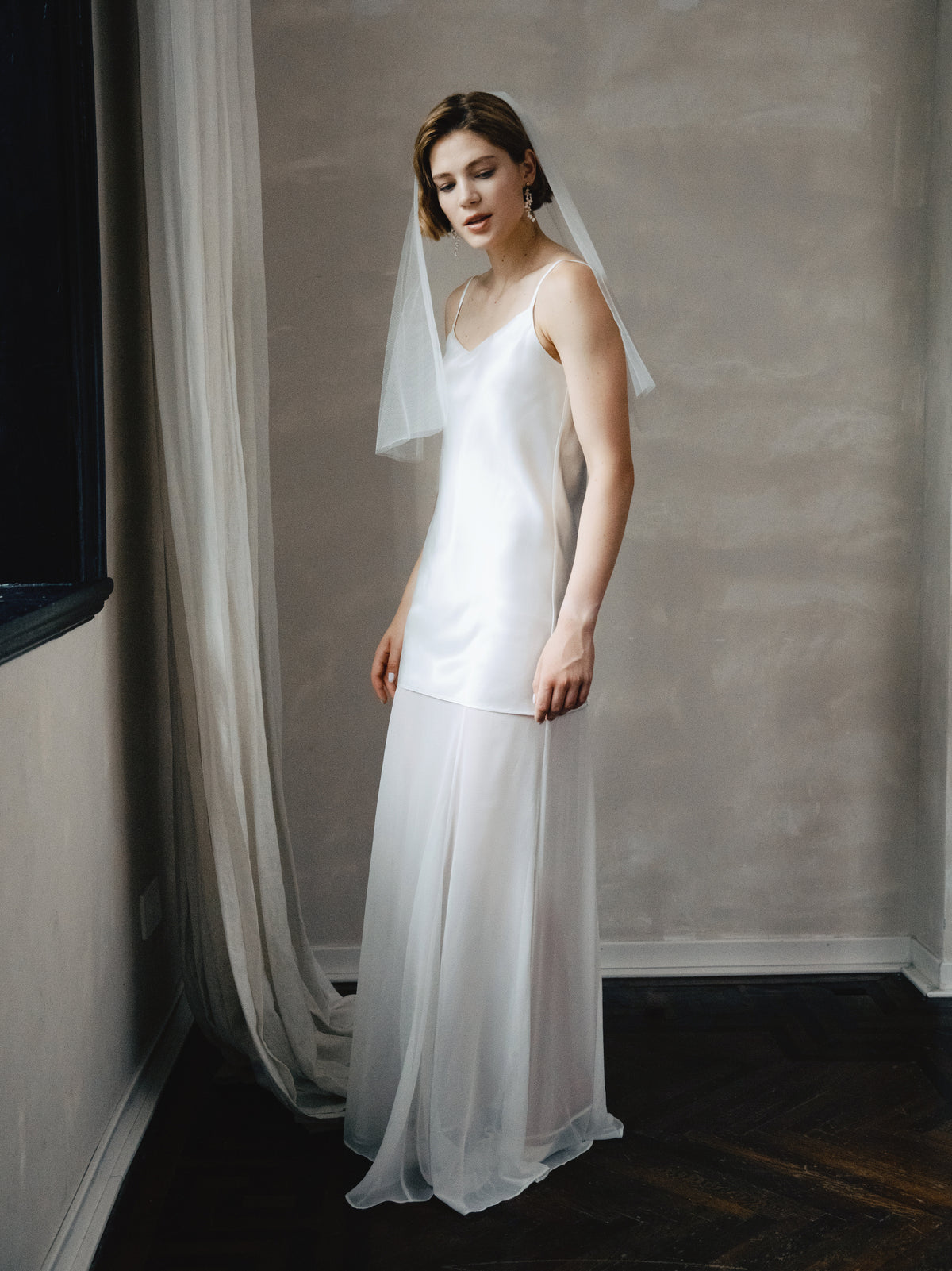 Asetete Satin Slip Wedding Dress