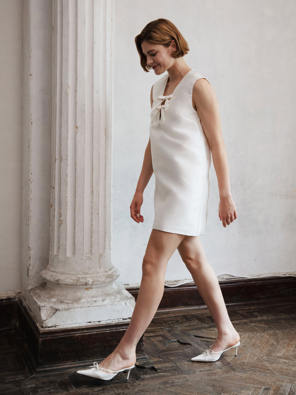Satin Mini Wedding Dress for Civil Ceremony